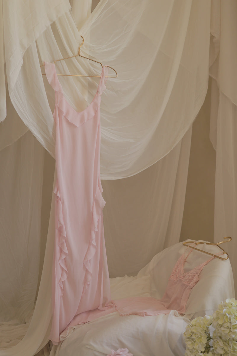 Vintage 2004 Victoria’s Secret Pink Sheer Maxi Slip Dress Size: S