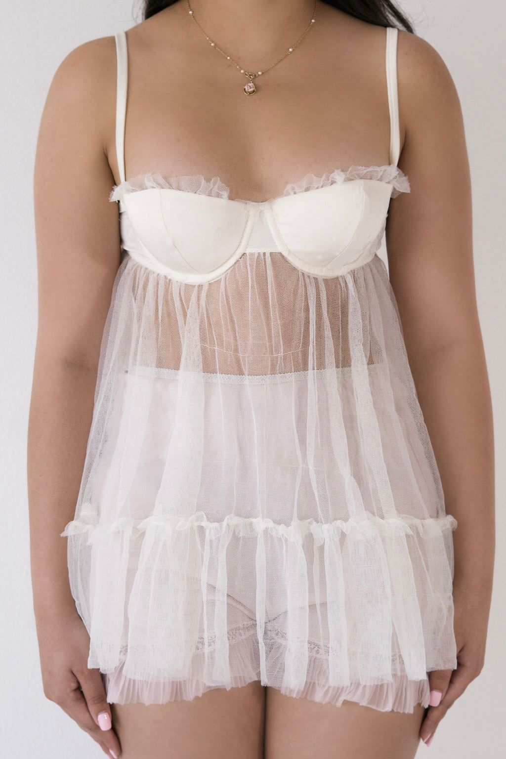 Victoria’s Secret Cream Lace Babydoll Size: 34B