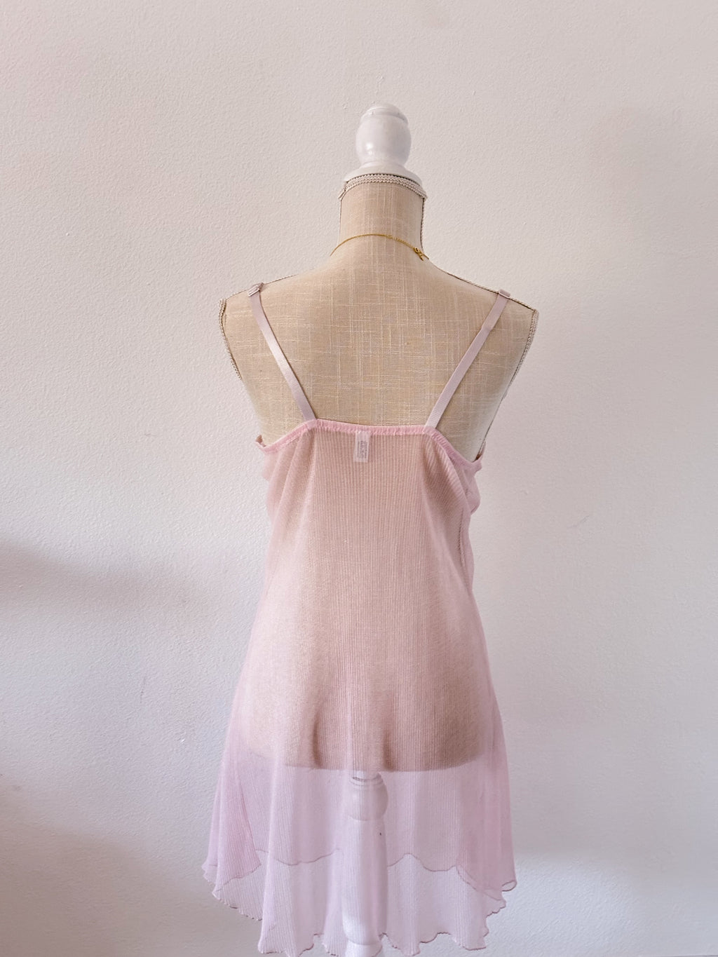 Y2k pink sheer diana secret babydoll dress size: M