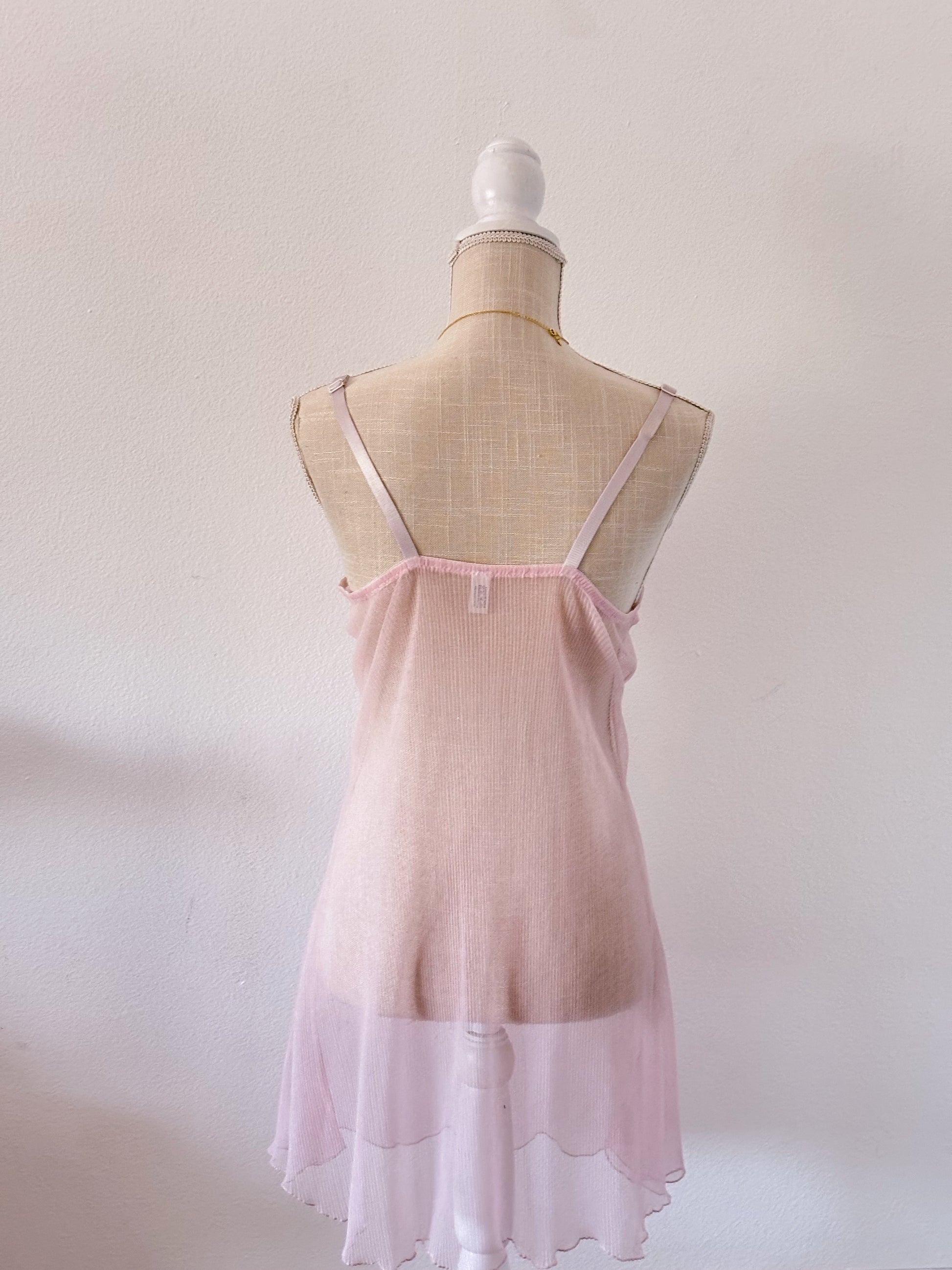 Y2k pink sheer diana secret babydoll dress size: M