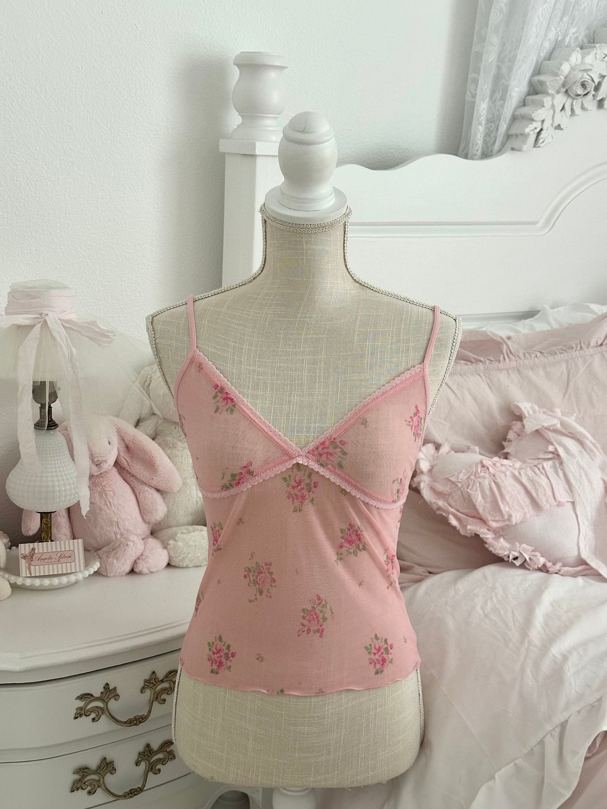 Vintage Y2K Old Navy Pink Sheer Cami Top Size: M