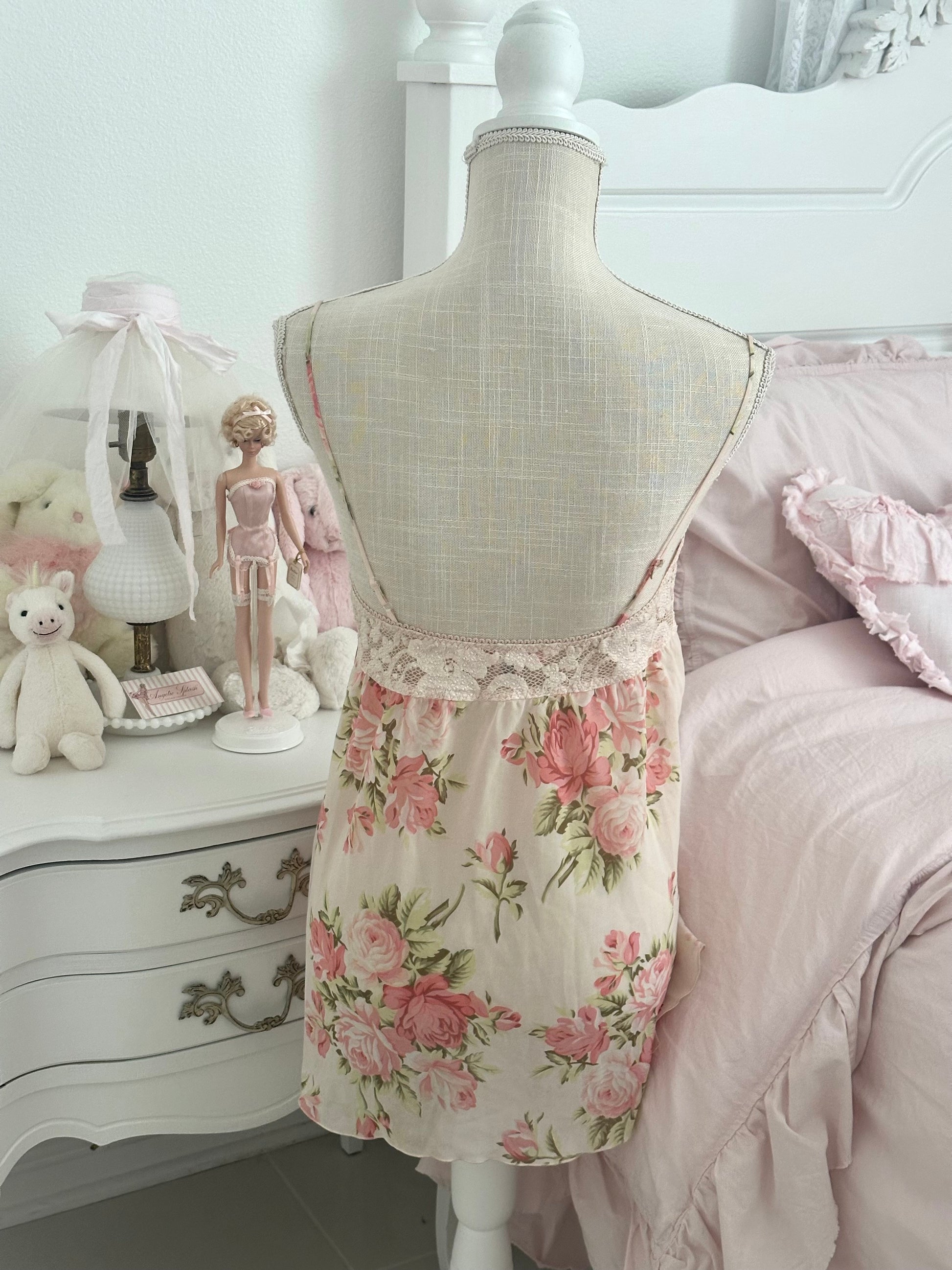 Vintage 2002 Victoria’s Secret Peach Floral Sheer Open-Front Babydoll Top Size: XS