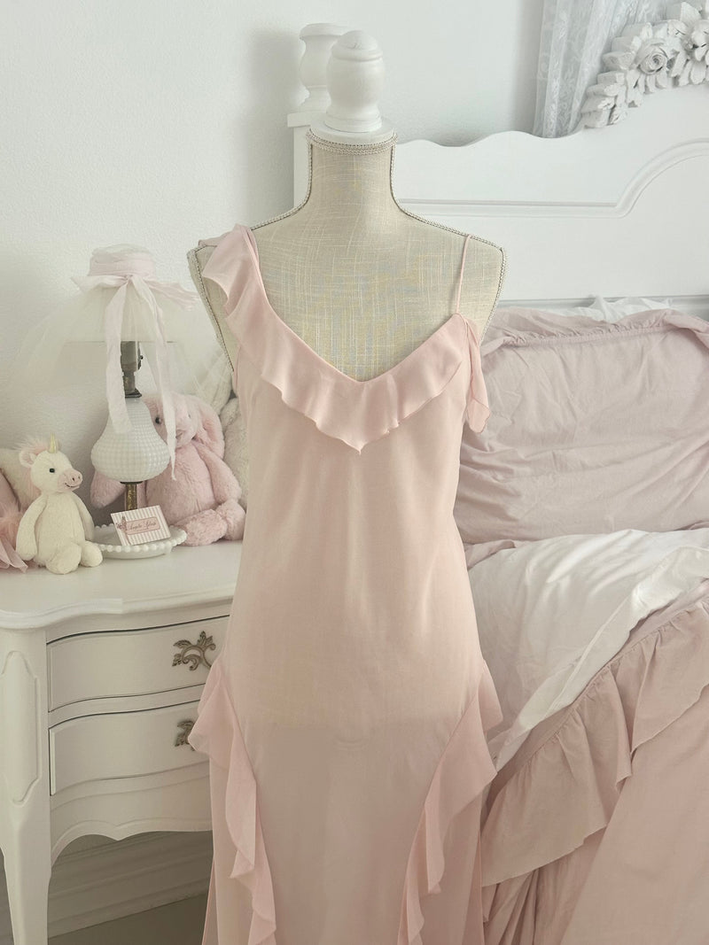 Vintage 2004 Victoria’s Secret Pink Sheer Maxi Slip Dress Size: S