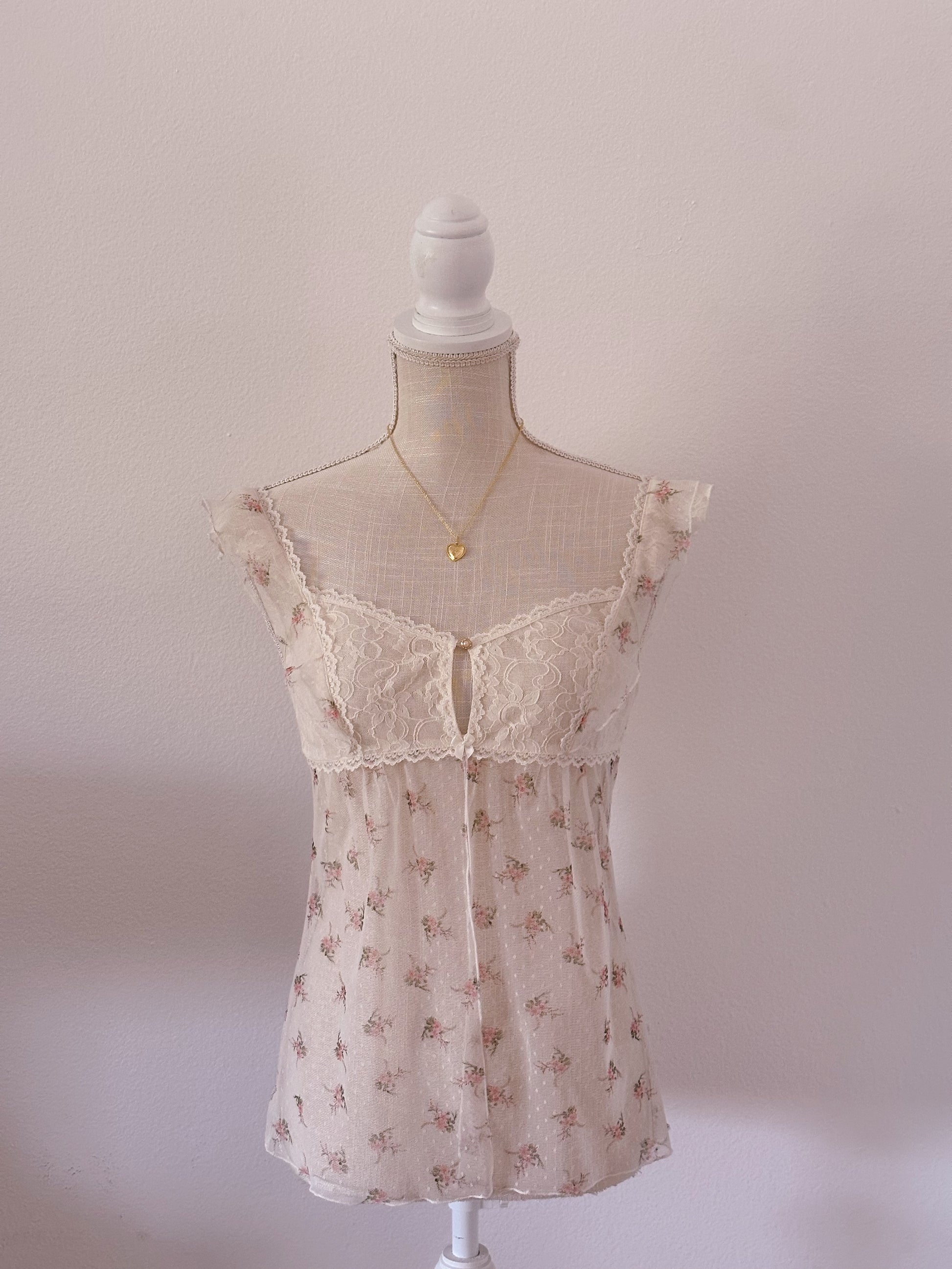 Victoria's Secret White floral Babydoll top size: S