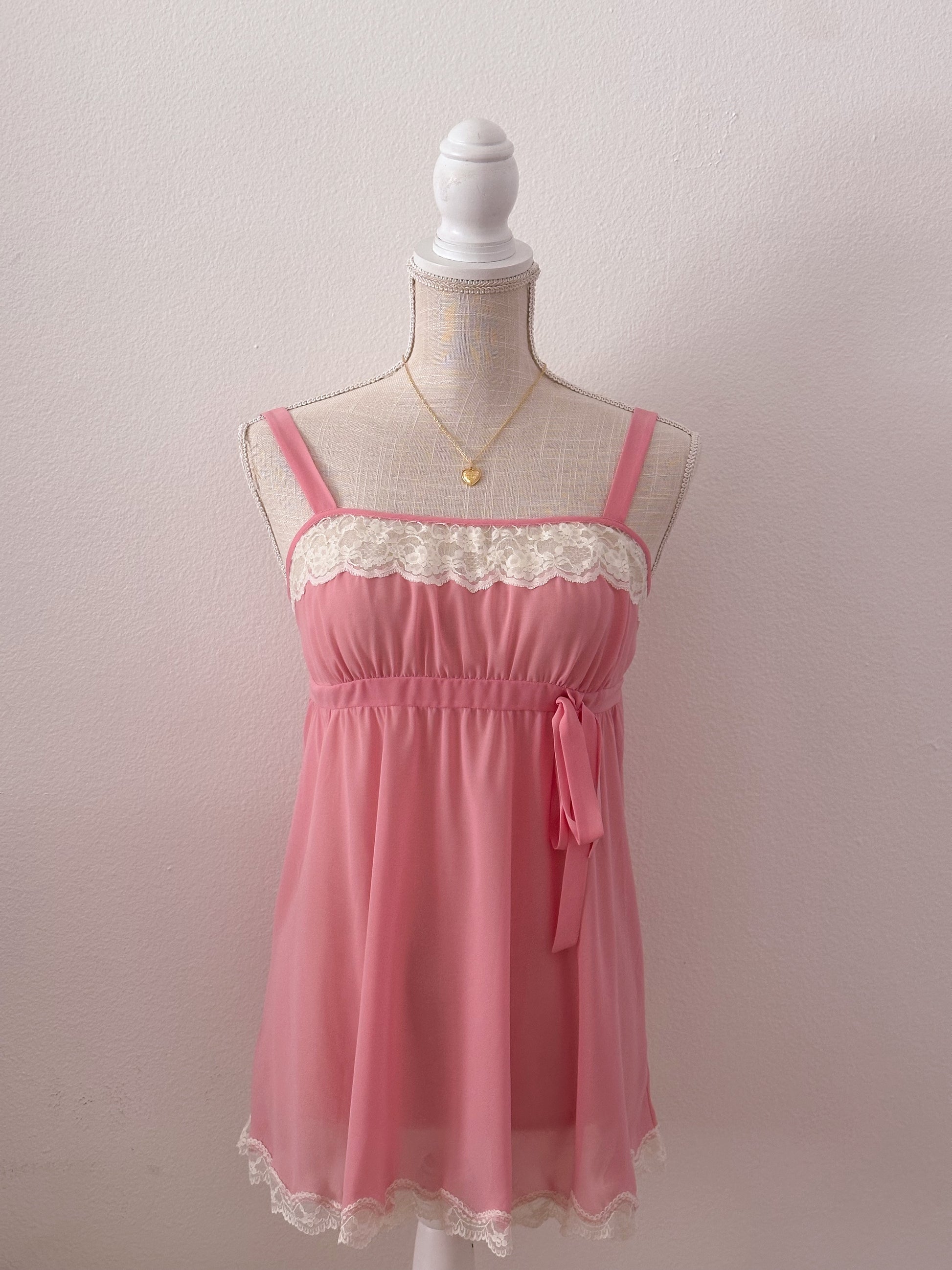 Vintage Victoria's Secret, pink baby doll set size: xs