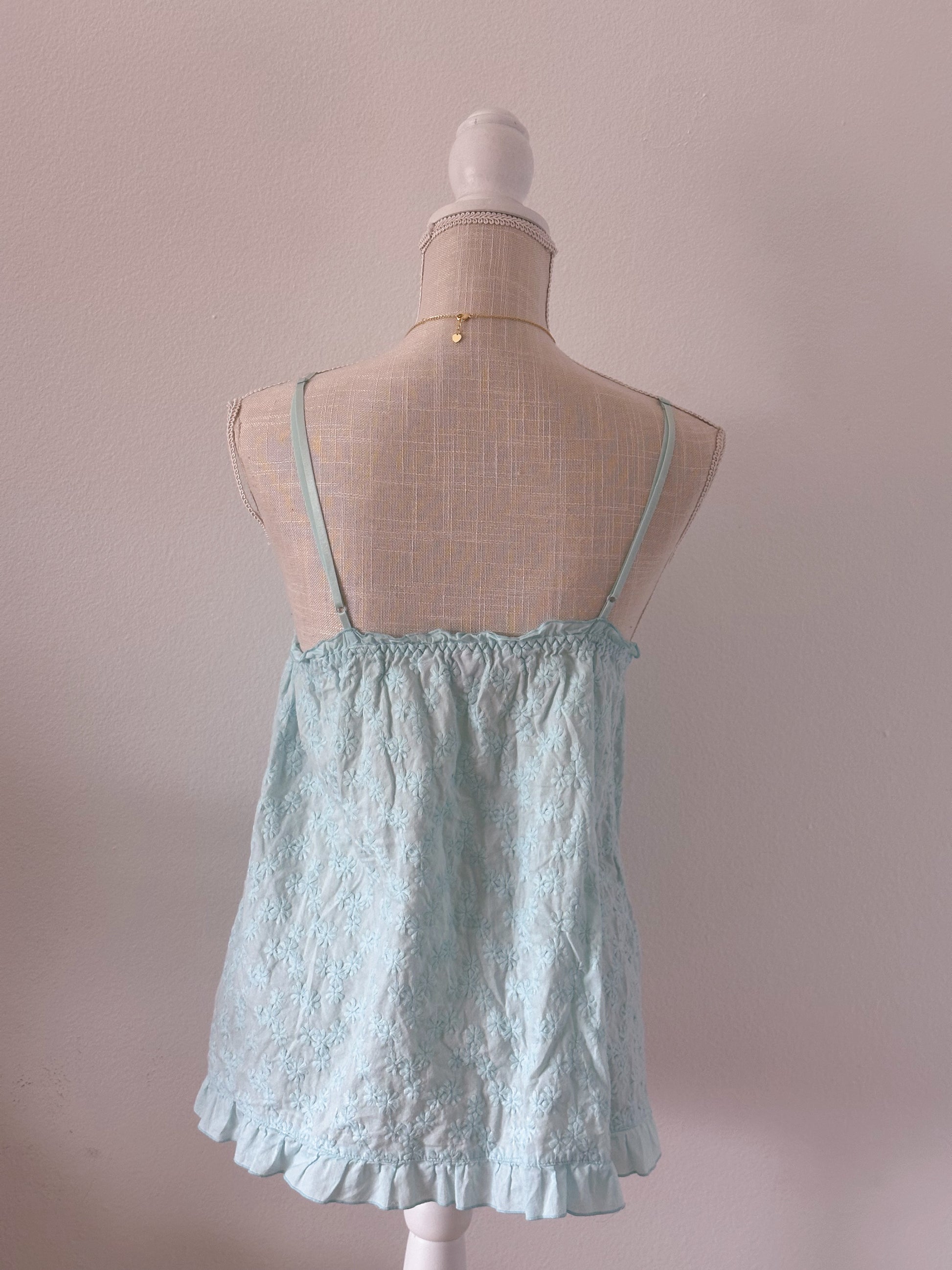 Vintage Victoria's Secret blue lace babydoll top size: xs