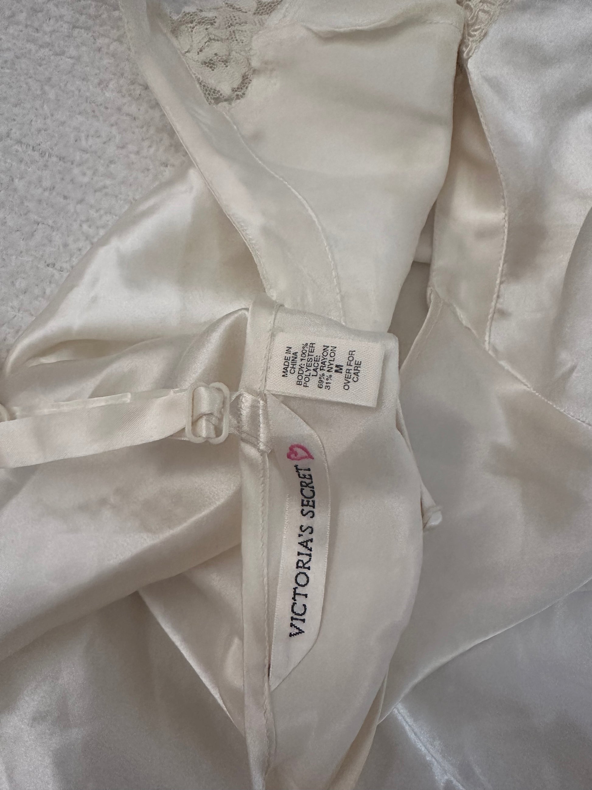 Vintage 1990s Victoria’s Secret White Babydoll Slip Dress Size: M