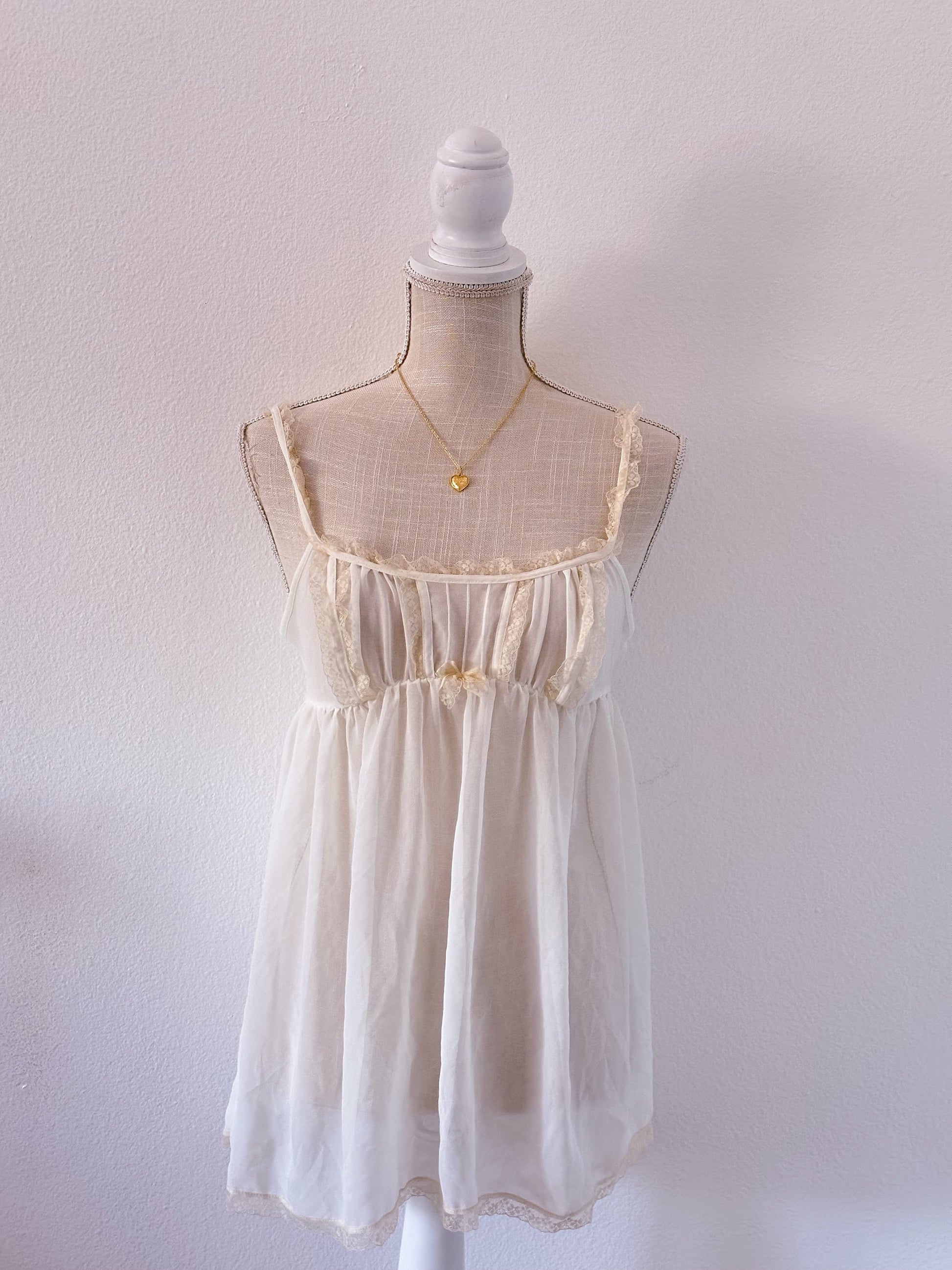 Victoria's Secret white milk made babydoll sheer cami top size: M