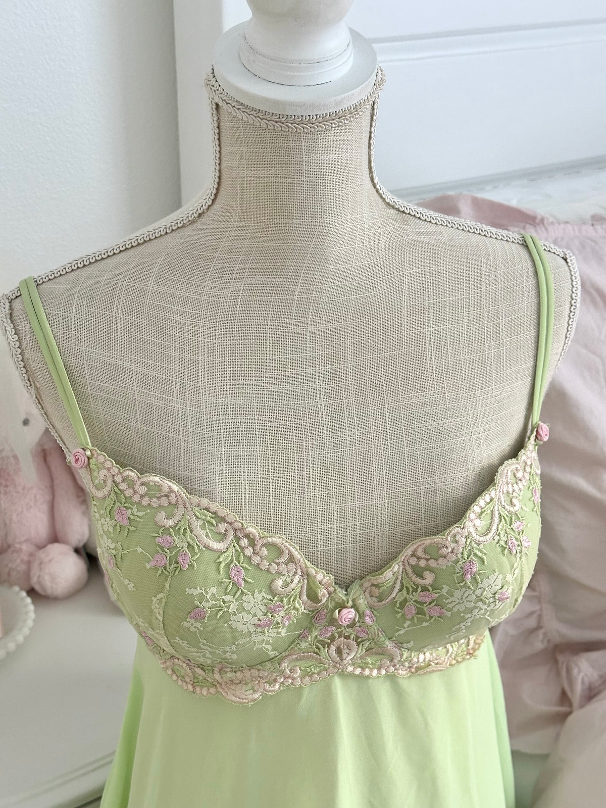 Vintage 2000s Delicates Green Fairy Babydoll Dress Size: L