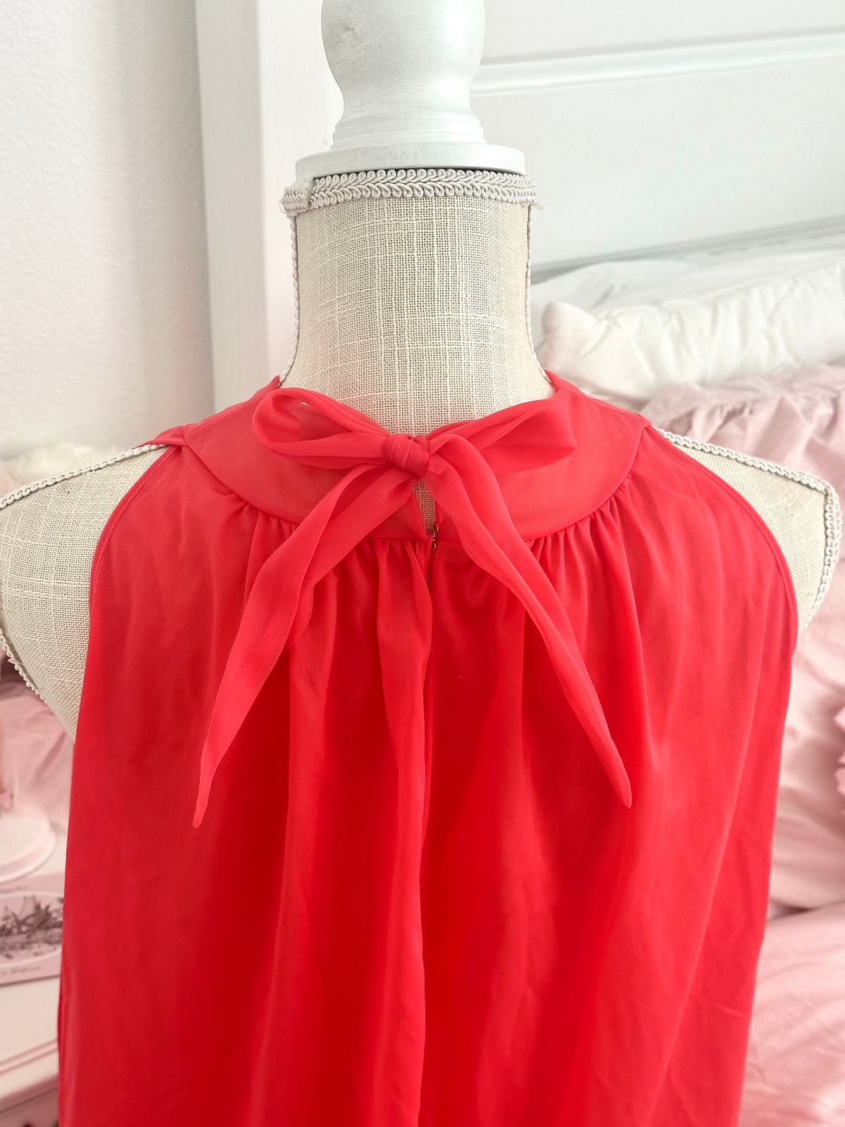 Vintage 1960s Rogers Red Chiffon Babydoll Size S