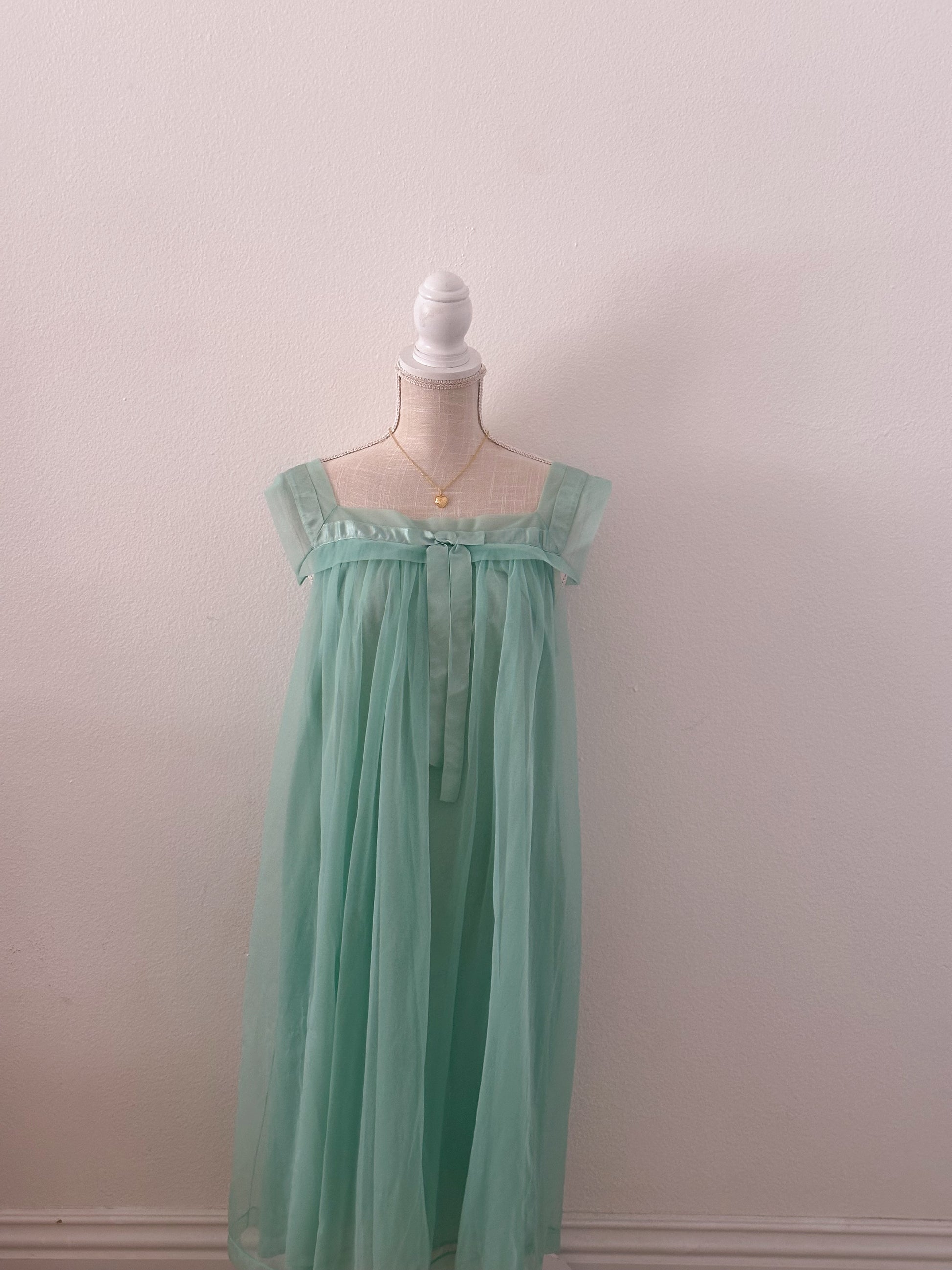 Vintage teal nightgown slip dress size: M