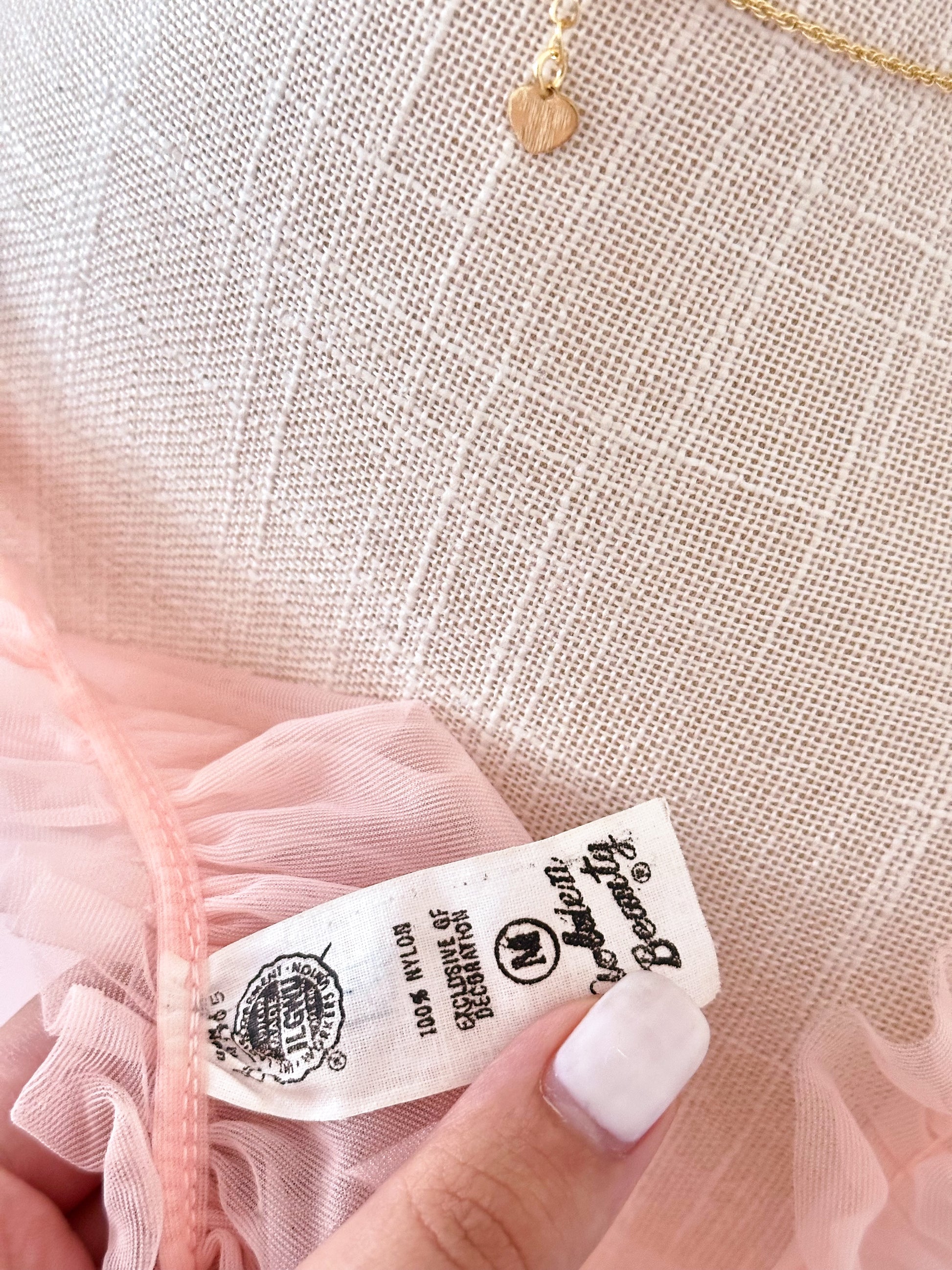 uthentic 1950s Peach Sheer Babydoll Top Size: XS (Tagged M)