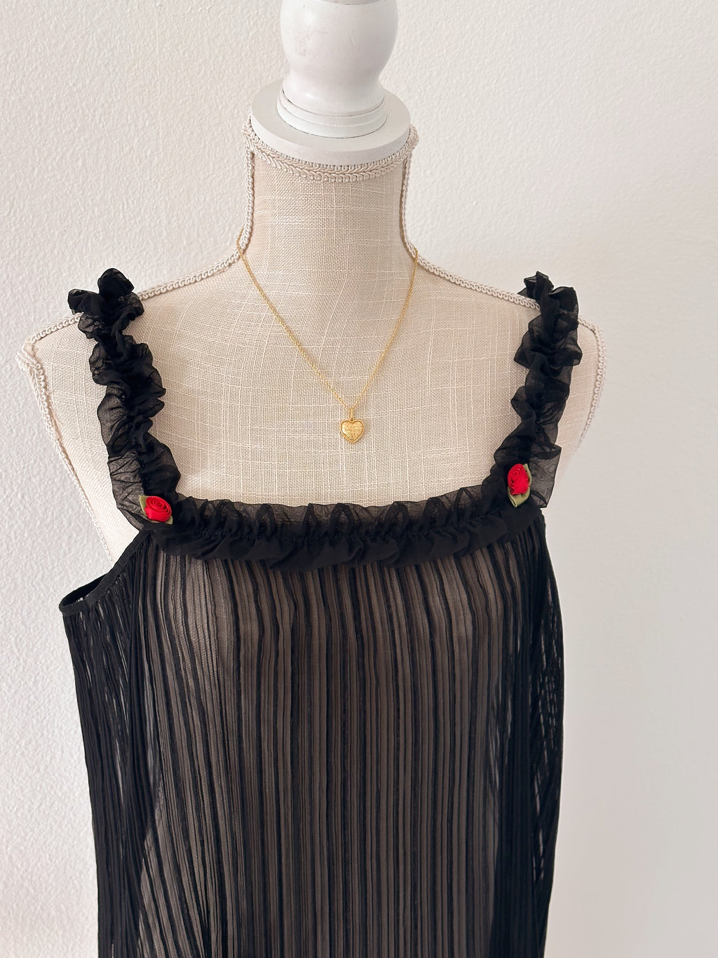 Vintage Victoria's Secret Black Sabrina Carpenter pleated slip dress
