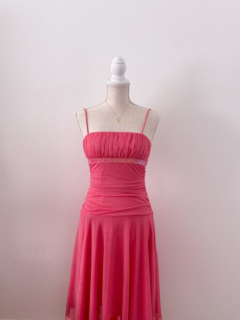 Vintage sparkly pink formal city triangles dress size: M