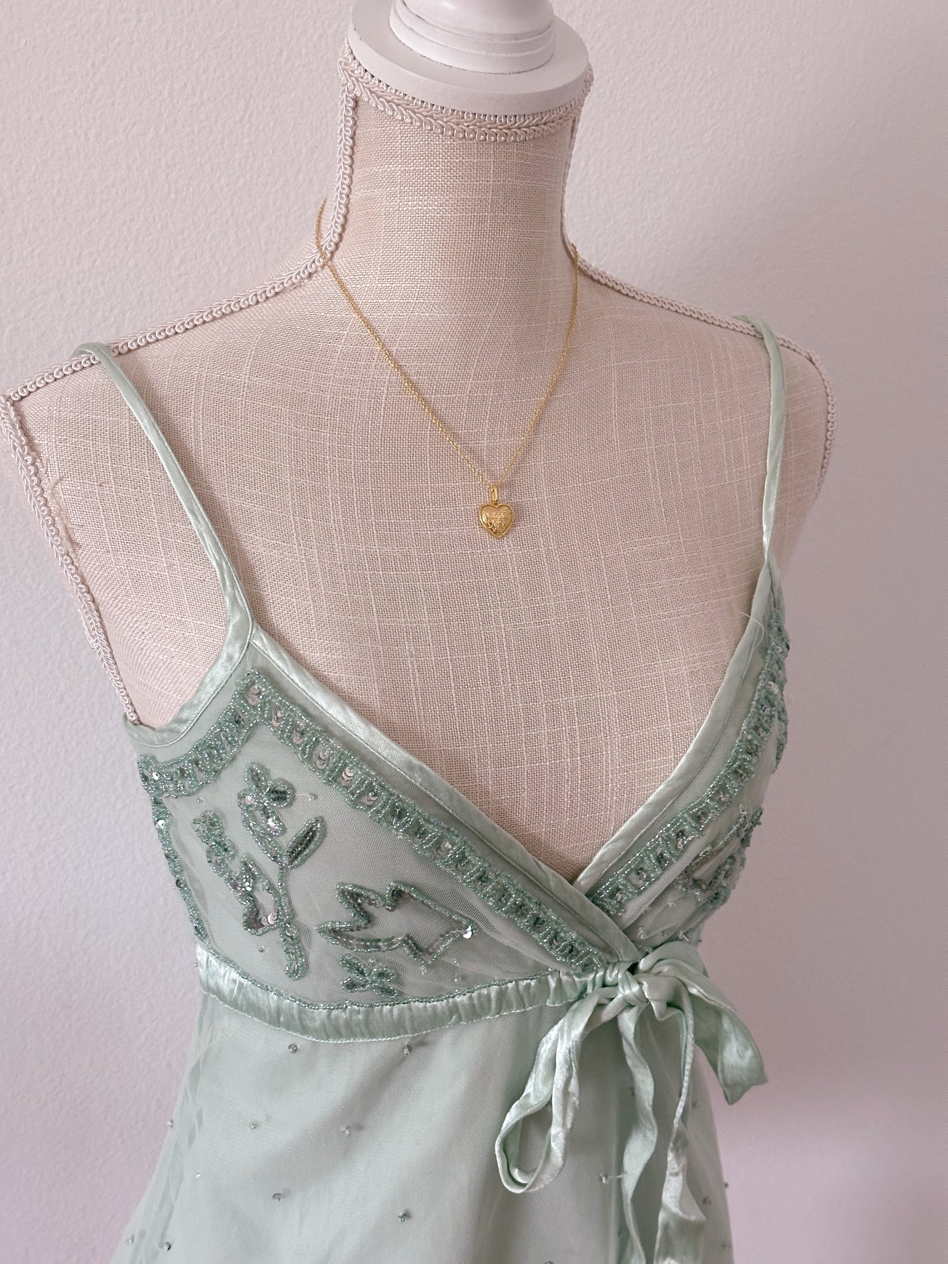 Vintage Sequin Vero Moda Green cami top Size: M