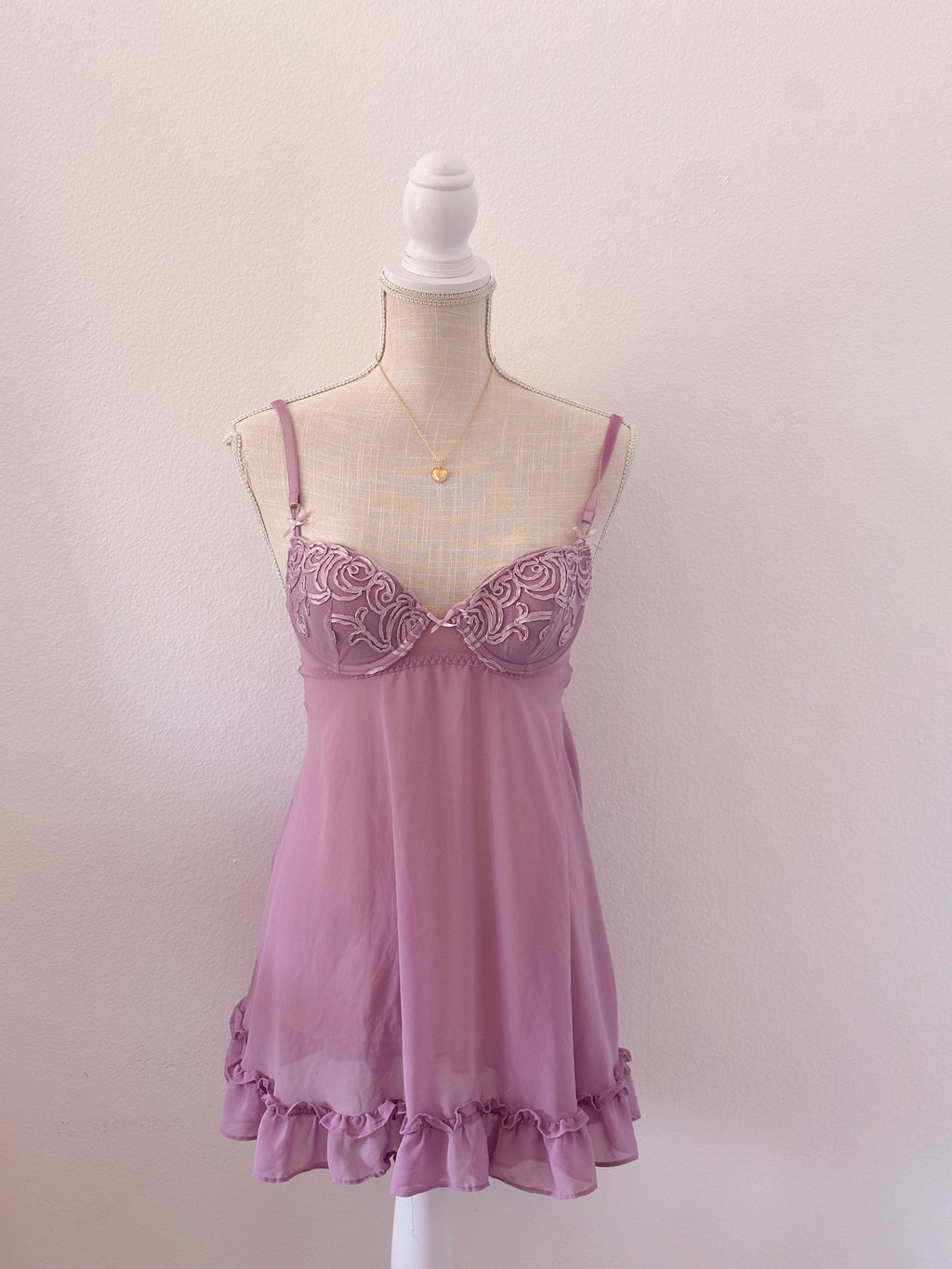 Vintage purple Delicates babydoll slip dress size: S