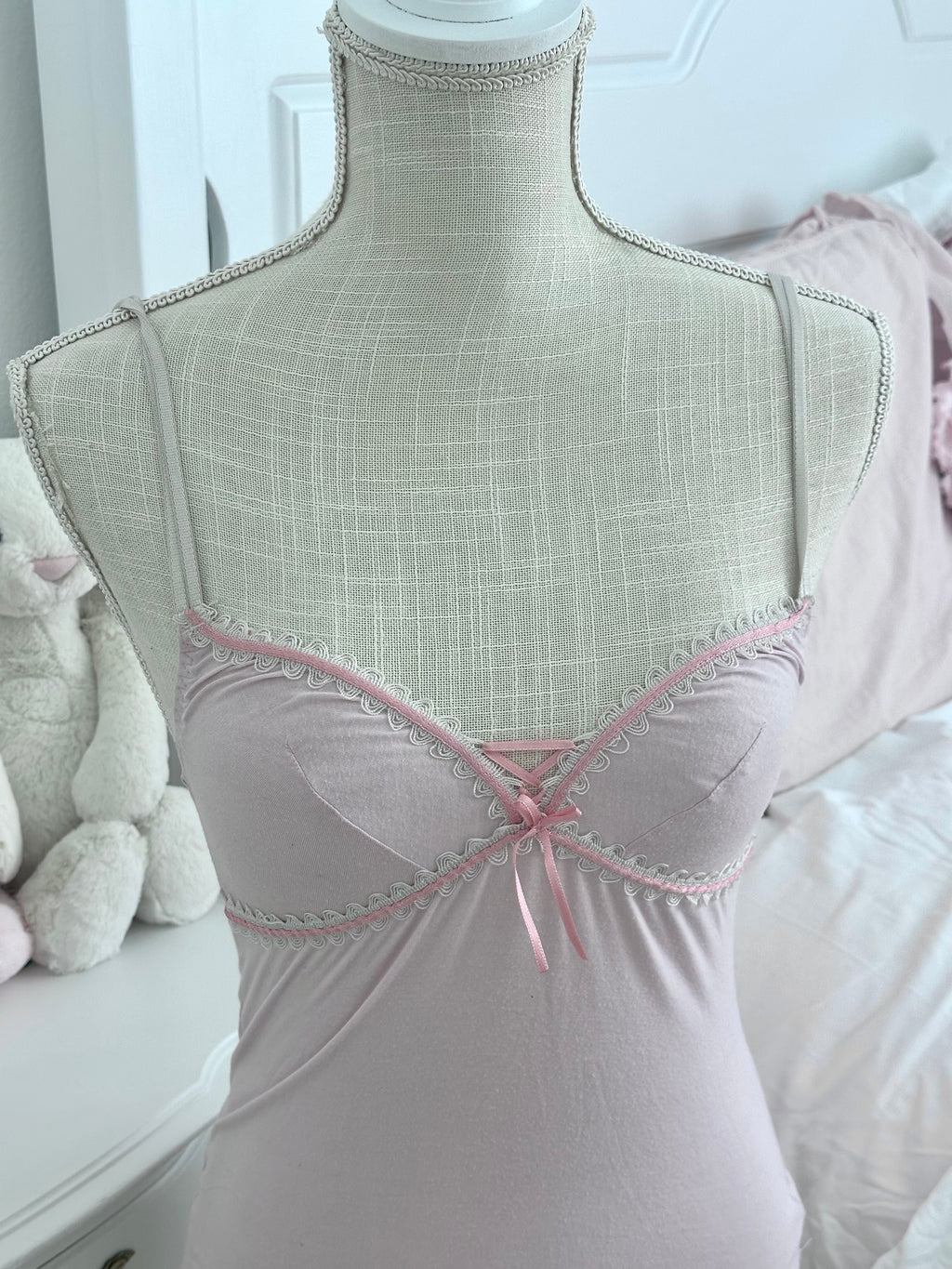 Vintage Y2K Pink Lace-Up Cami Top Size: XS