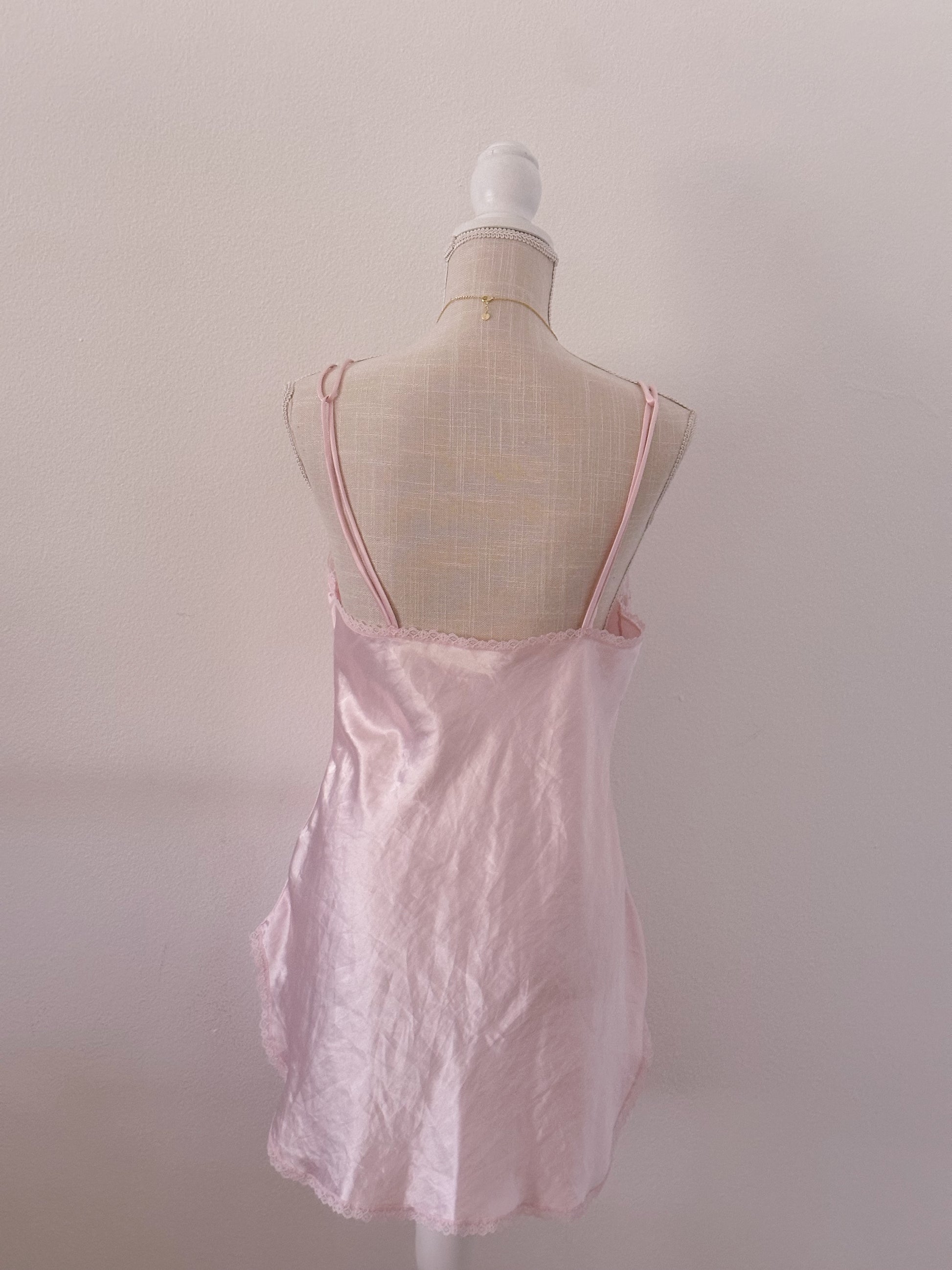 Vintage 1980s Victoria's Secret pink babydoll slip dress