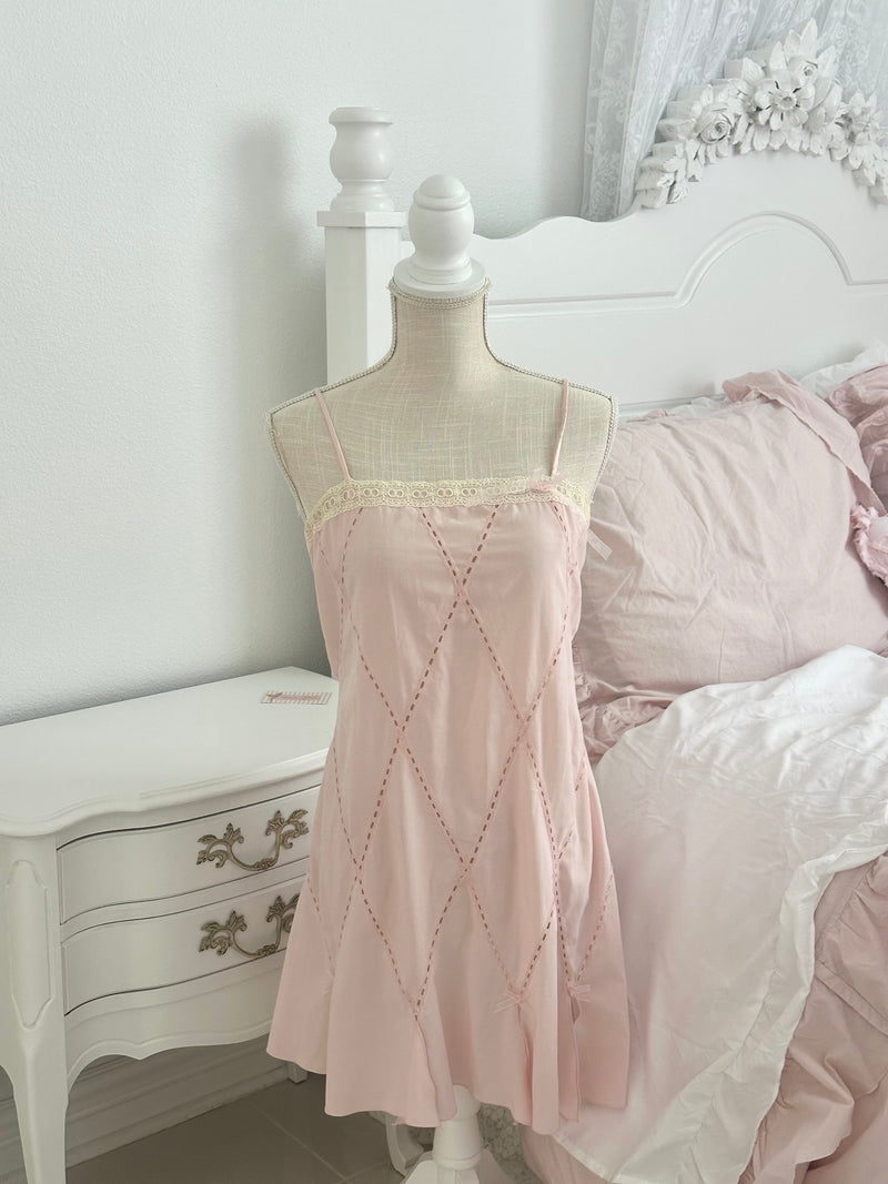 Vintage 2005 Victoria’s Secret Pink Shabby Chic Babydoll Slip Dress Size: M