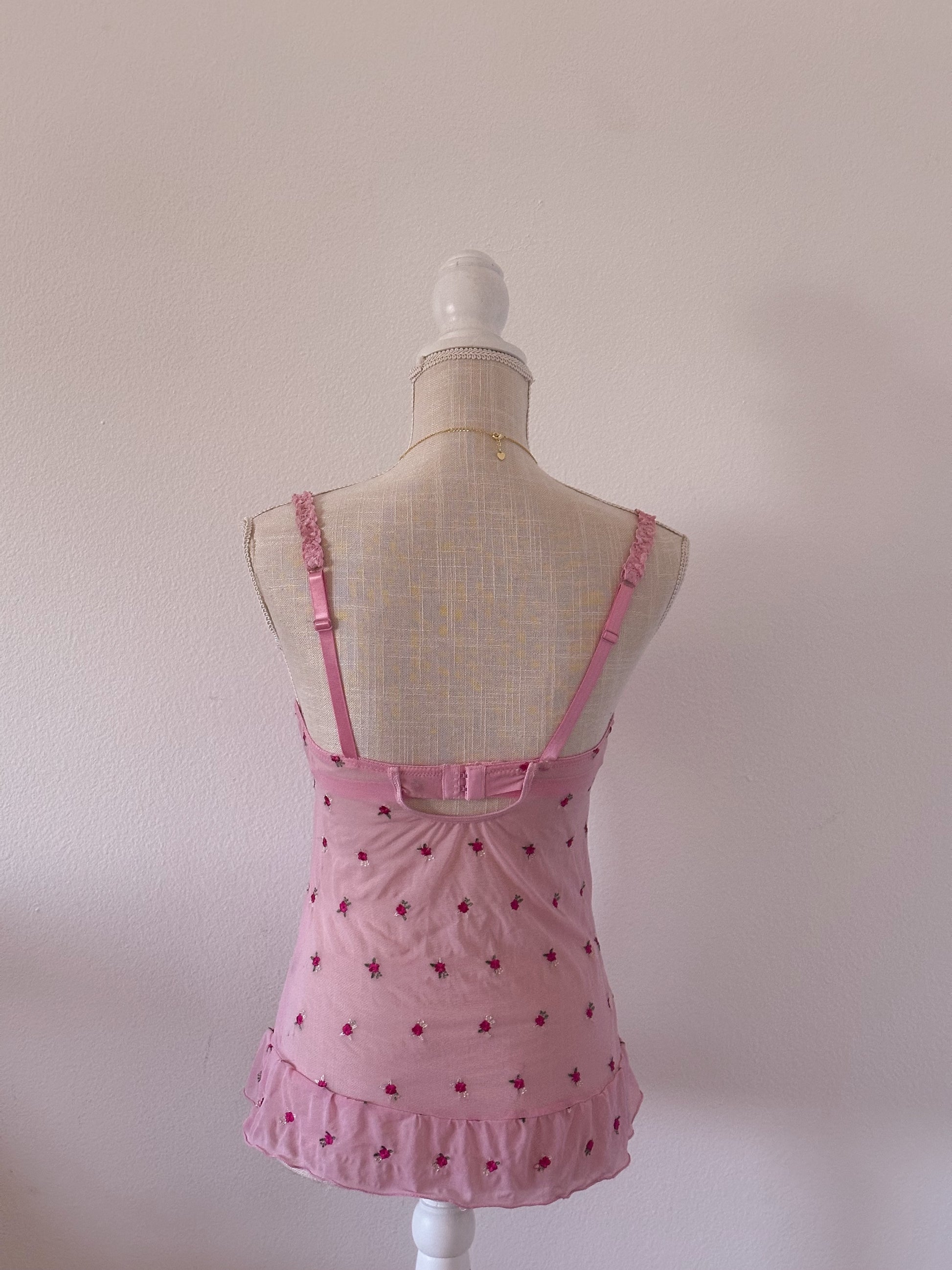 Vintage Rampage Pink Floral Babydoll Top Size: S