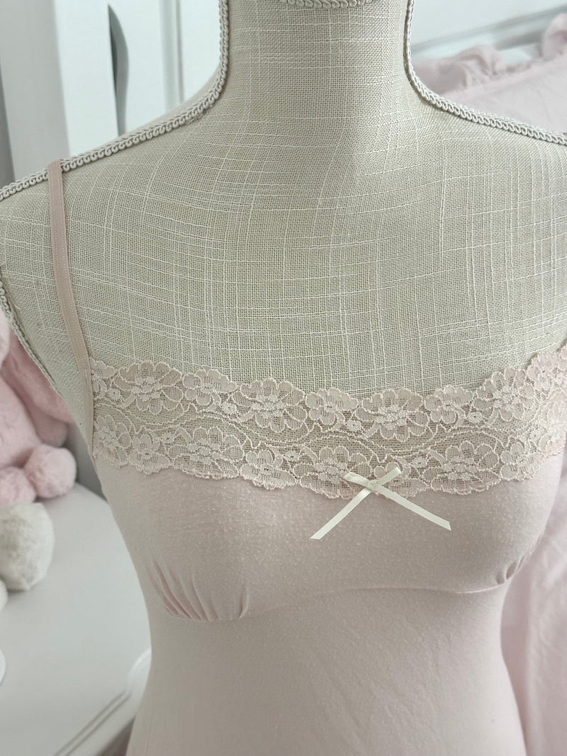 Vintage 2005 Victoria’s Secret Pink Modal Lace Slip Dress Size: S