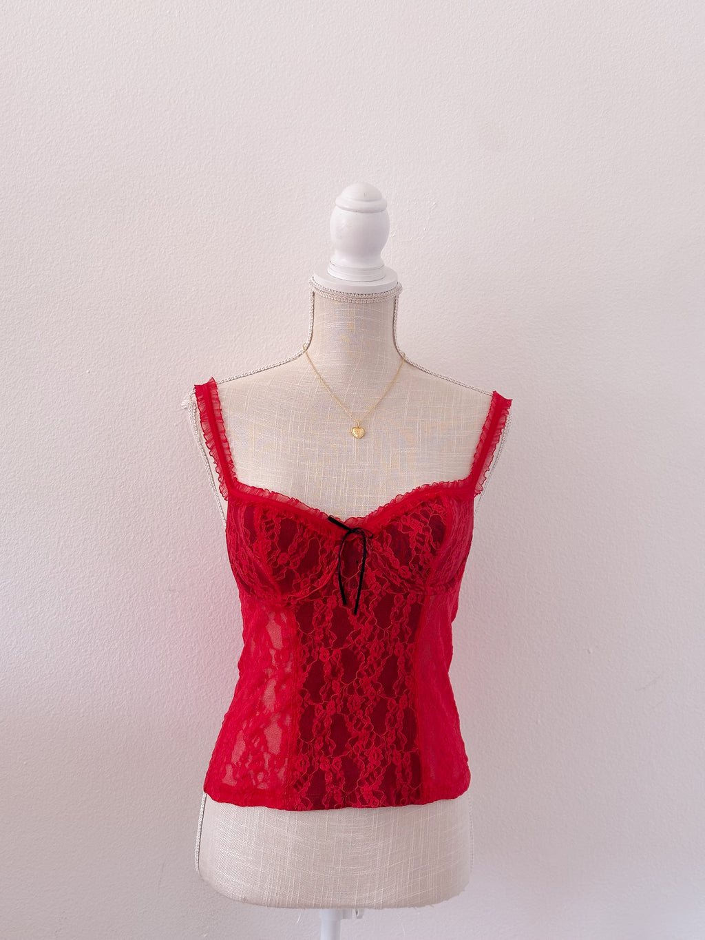 Vintage Victoria's Secret red and black bustier Top