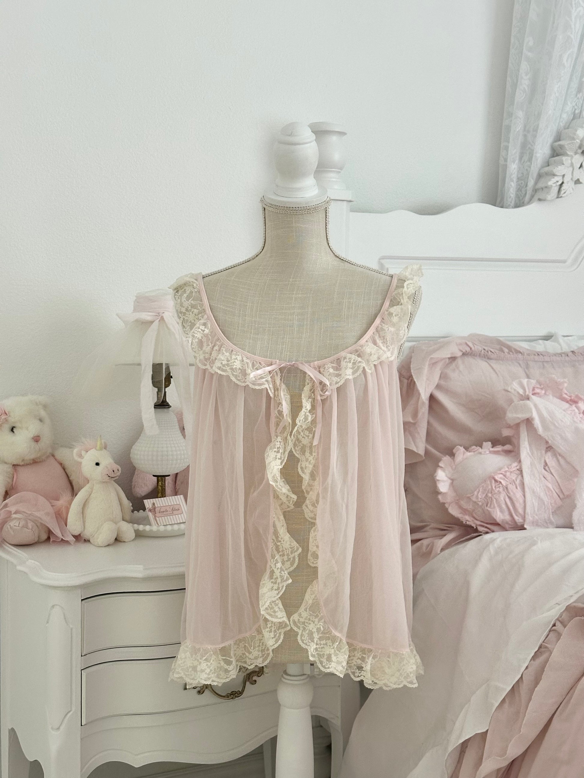 Vintage 2009 Victoria’s Secret Pink Sheer Babydoll Cover Up Size: M