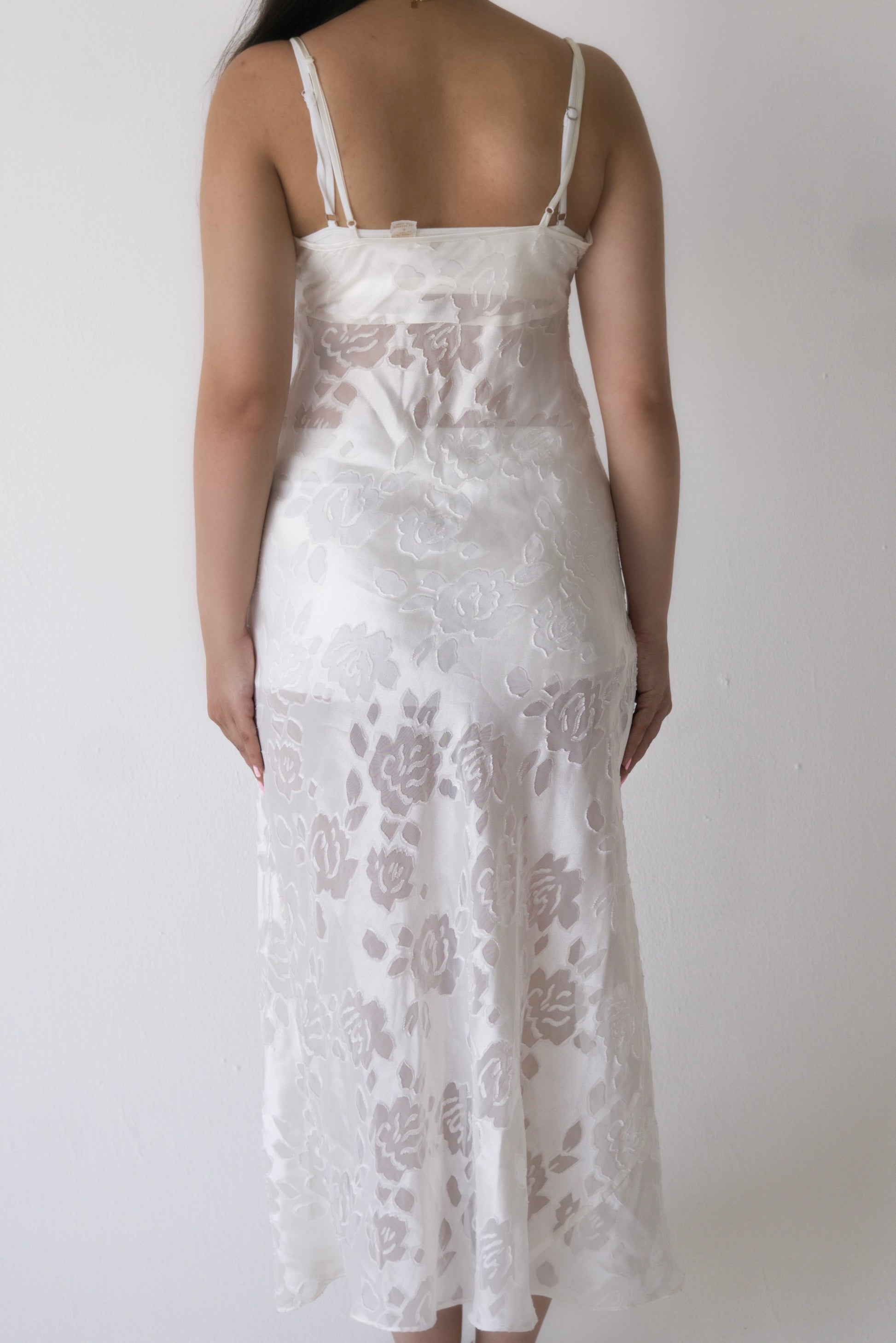 Vintage 1980s Gold Tag Victoria’s Secret White Maxi Slip Dress Size: S