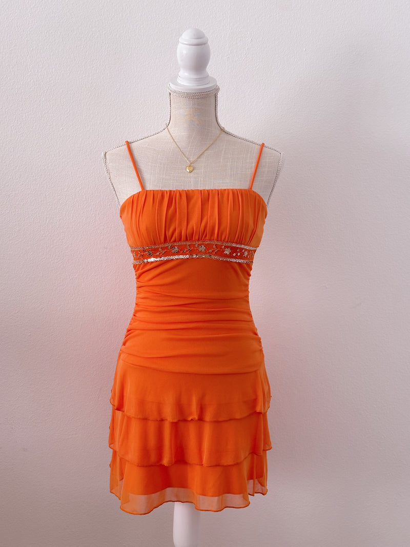Vintage Taboo Orange mini formal dress size: S