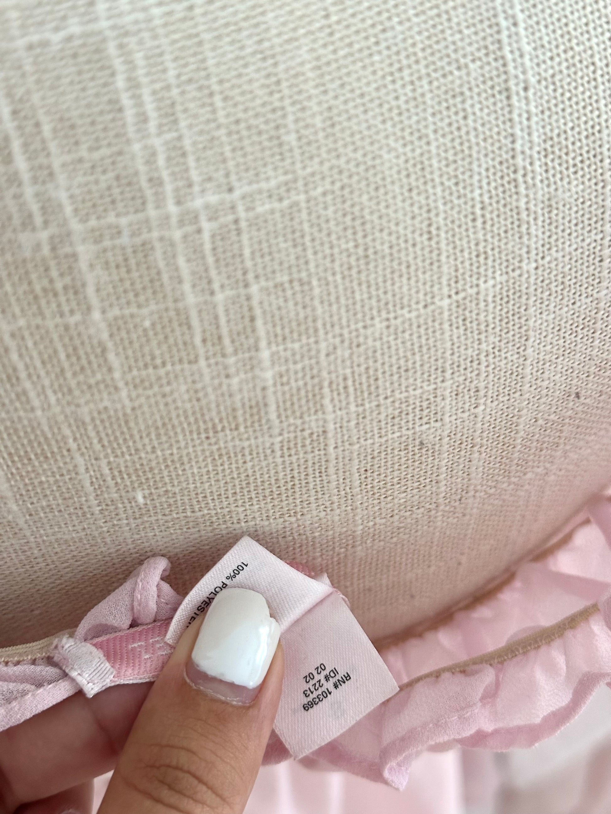 Vintage Vs size S from 2002 sheer pink babydoll pink ruffle milkmaid