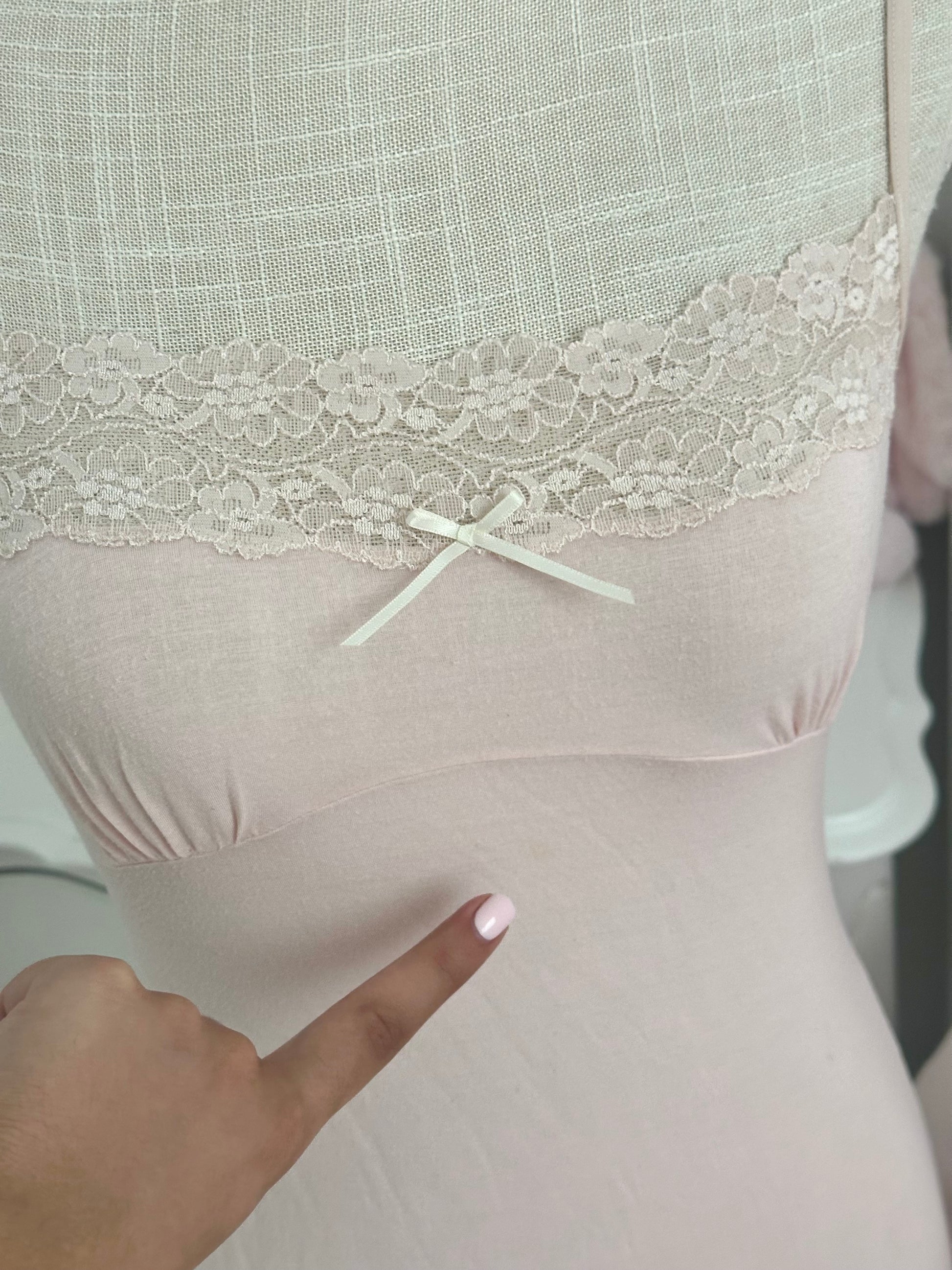 Vintage 2005 Victoria’s Secret Pink Modal Lace Slip Dress Size: S