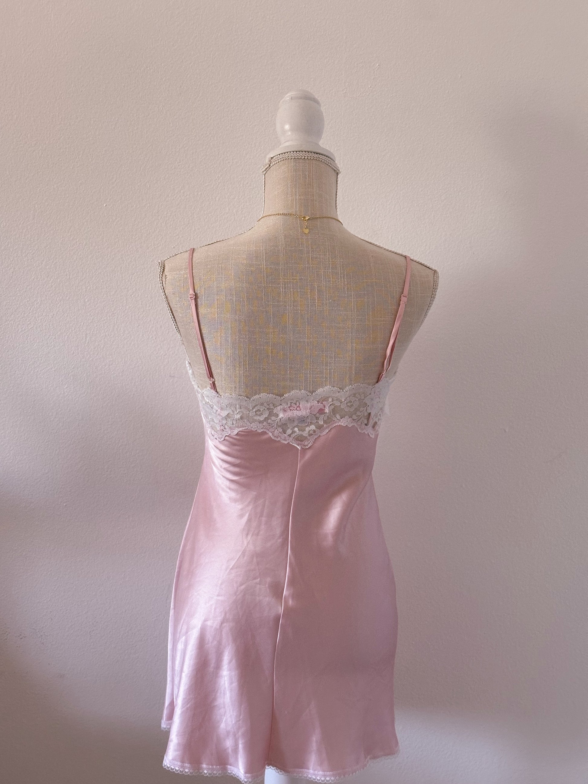 Vintage Victoria's Secret Pink Satin slip dress size: XS