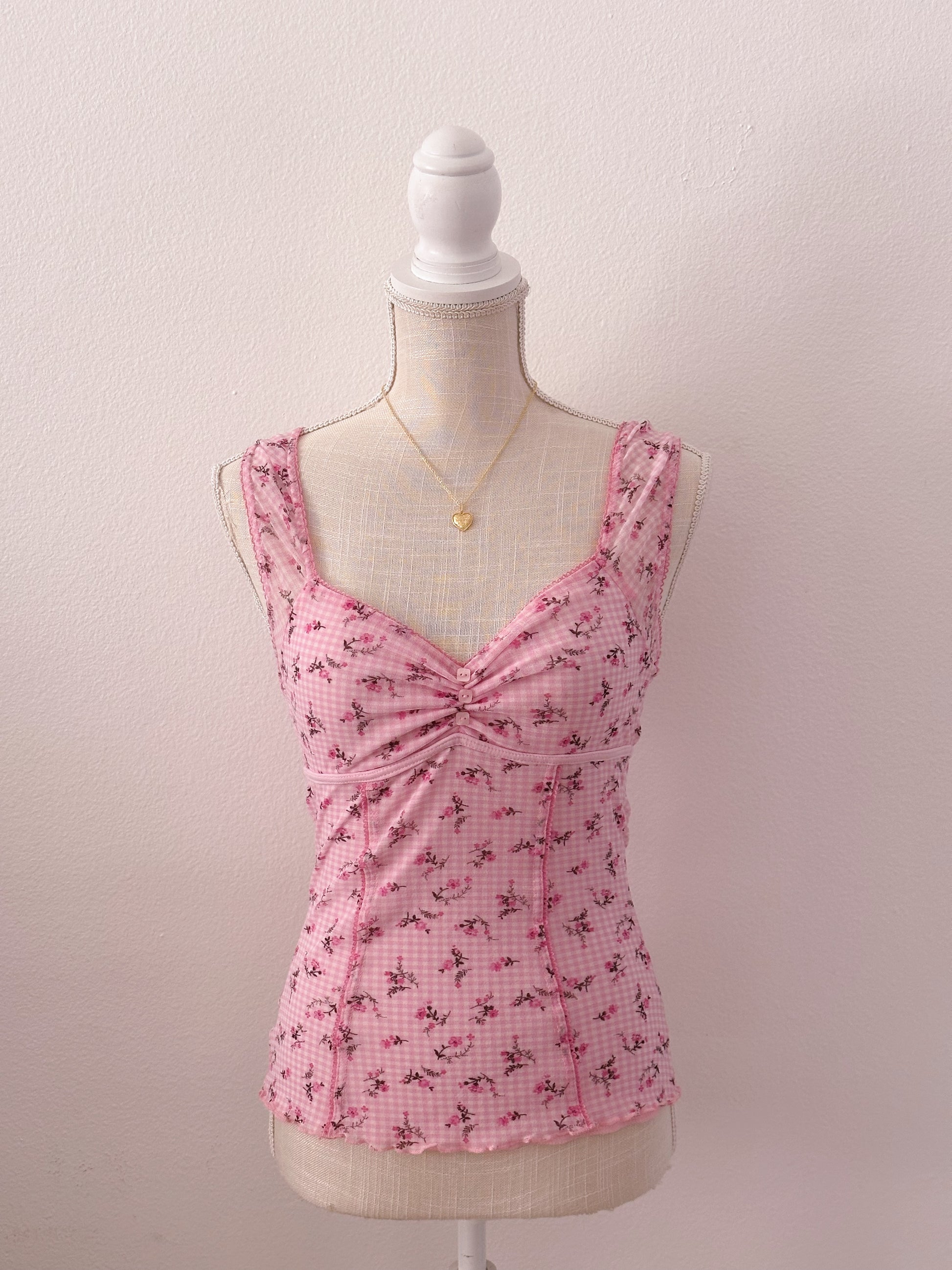 Pink Jane Norman milkmaid cami top size: S/M