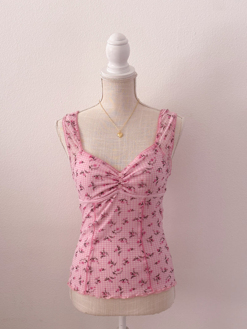 Pink Jane Norman milkmaid cami top size: S/M