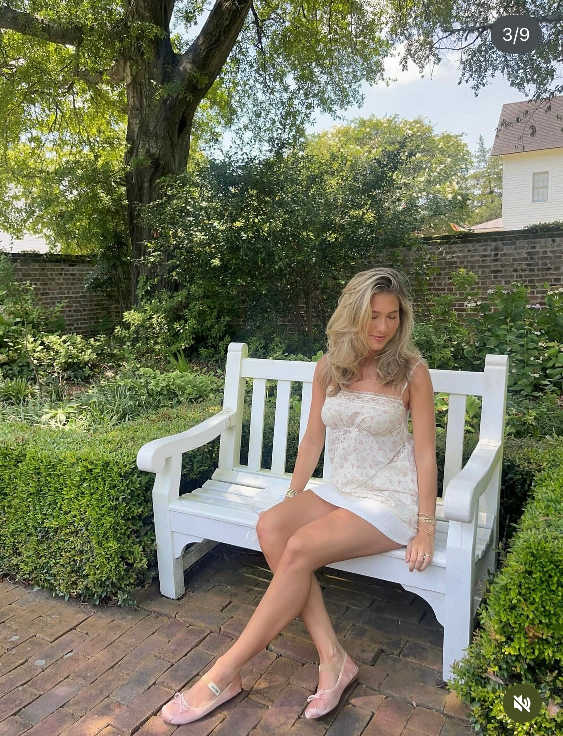 Vintage shabbychic Victoria's Secret cream floral babydoll dress size: M
