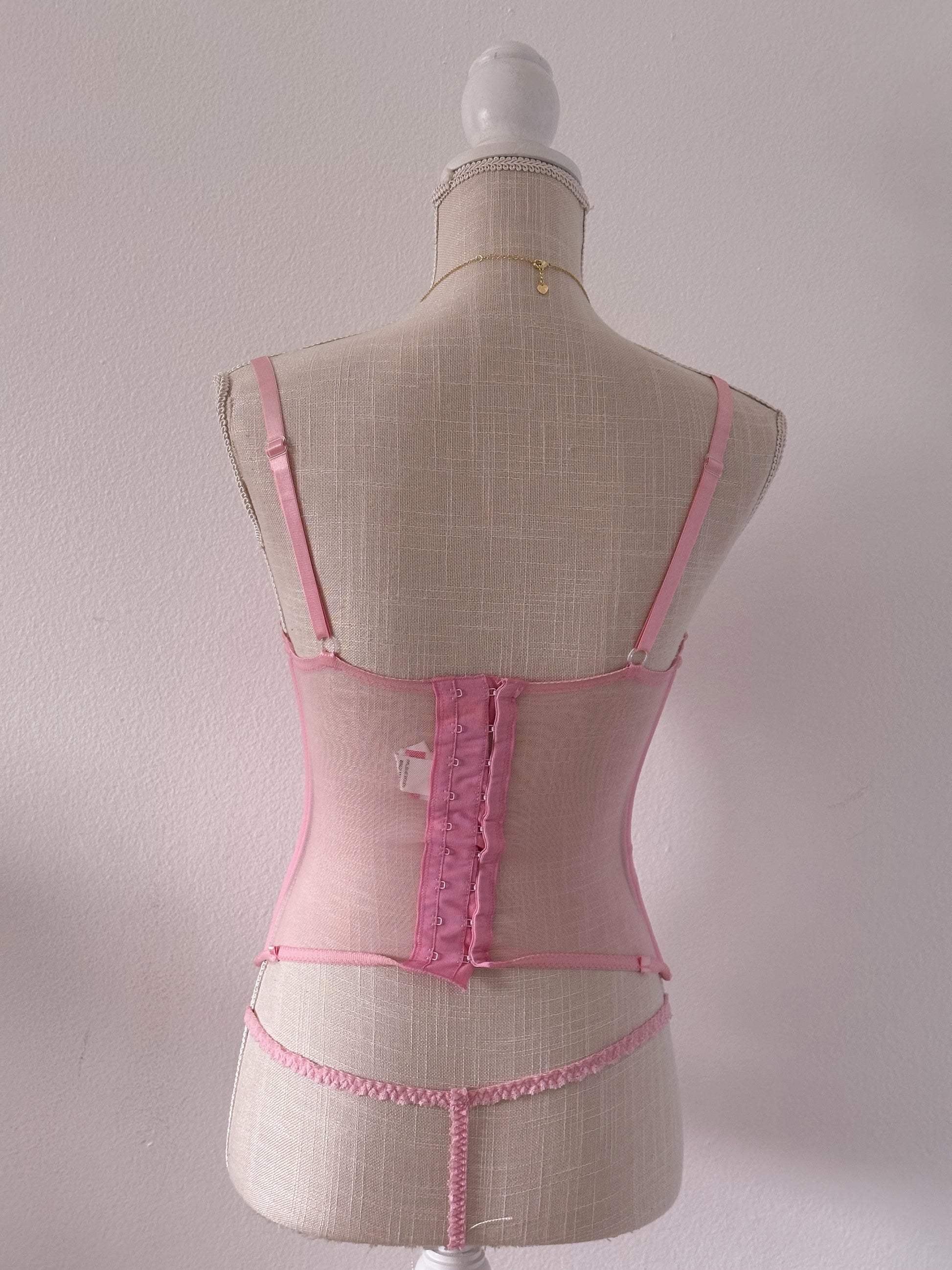 Vintage shirley of hollywood pink lingerie set Size: 32 (XS/S)