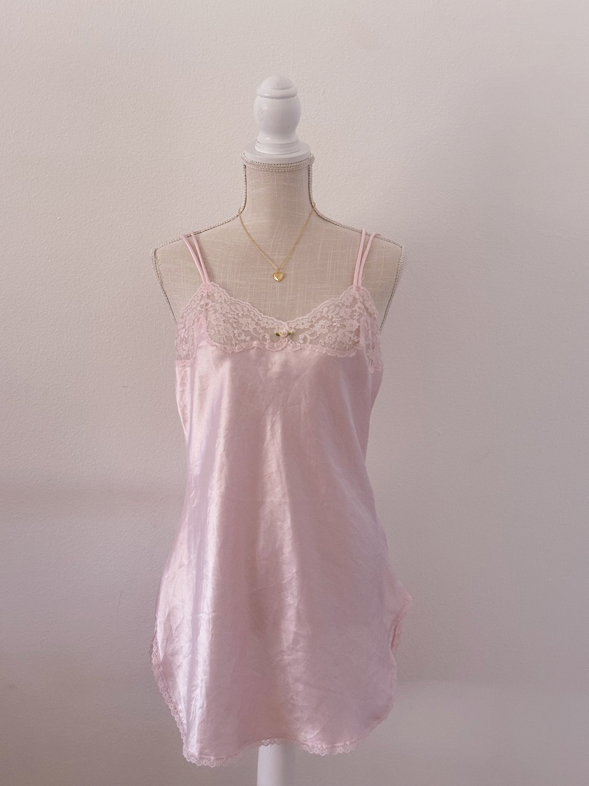 Vintage 1980s Victoria's Secret pink babydoll slip dress