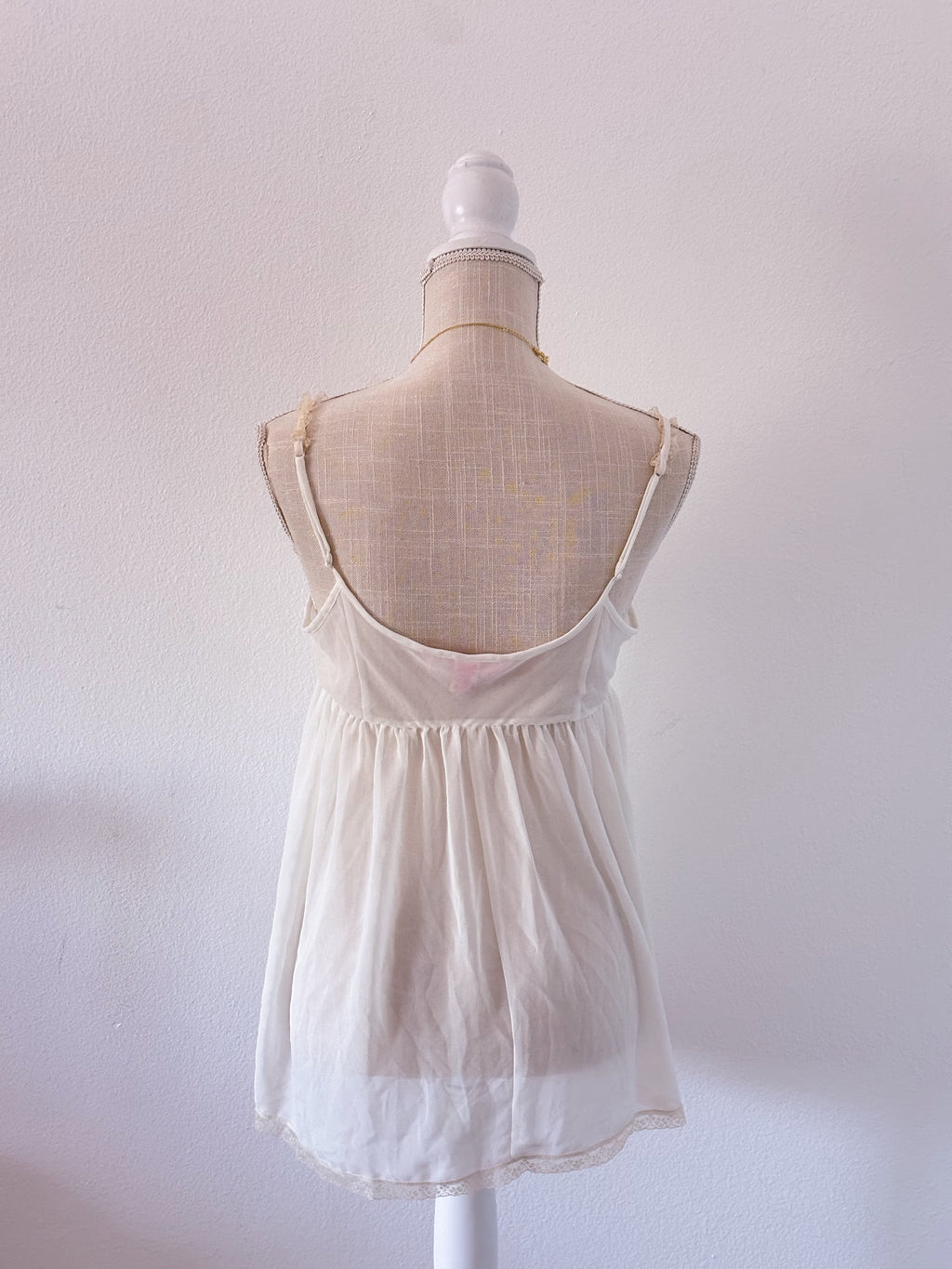 Victoria's Secret white milk made babydoll sheer cami top size: M