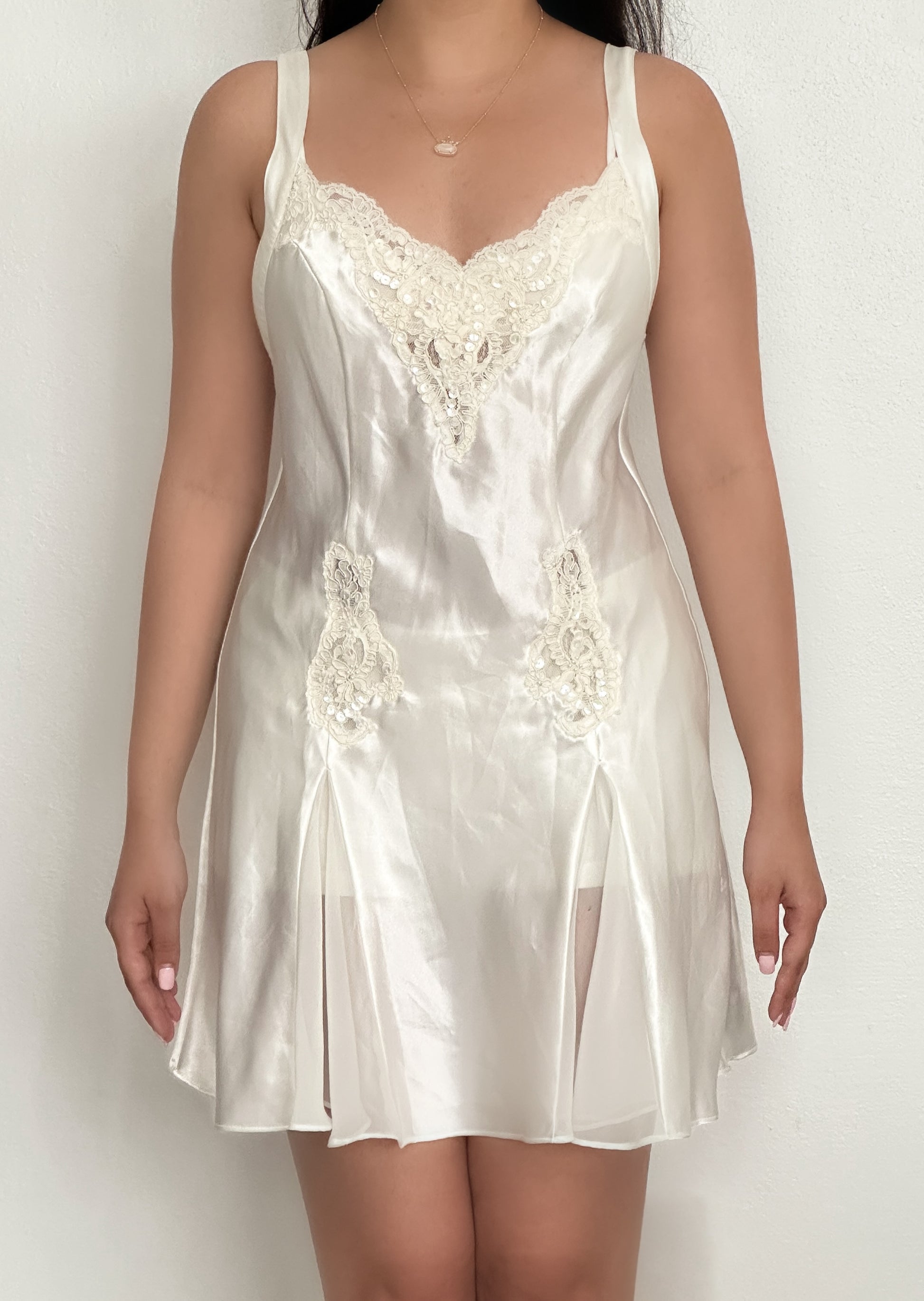 Vintage 1990s Victoria’s Secret White Babydoll Slip Dress Size: S