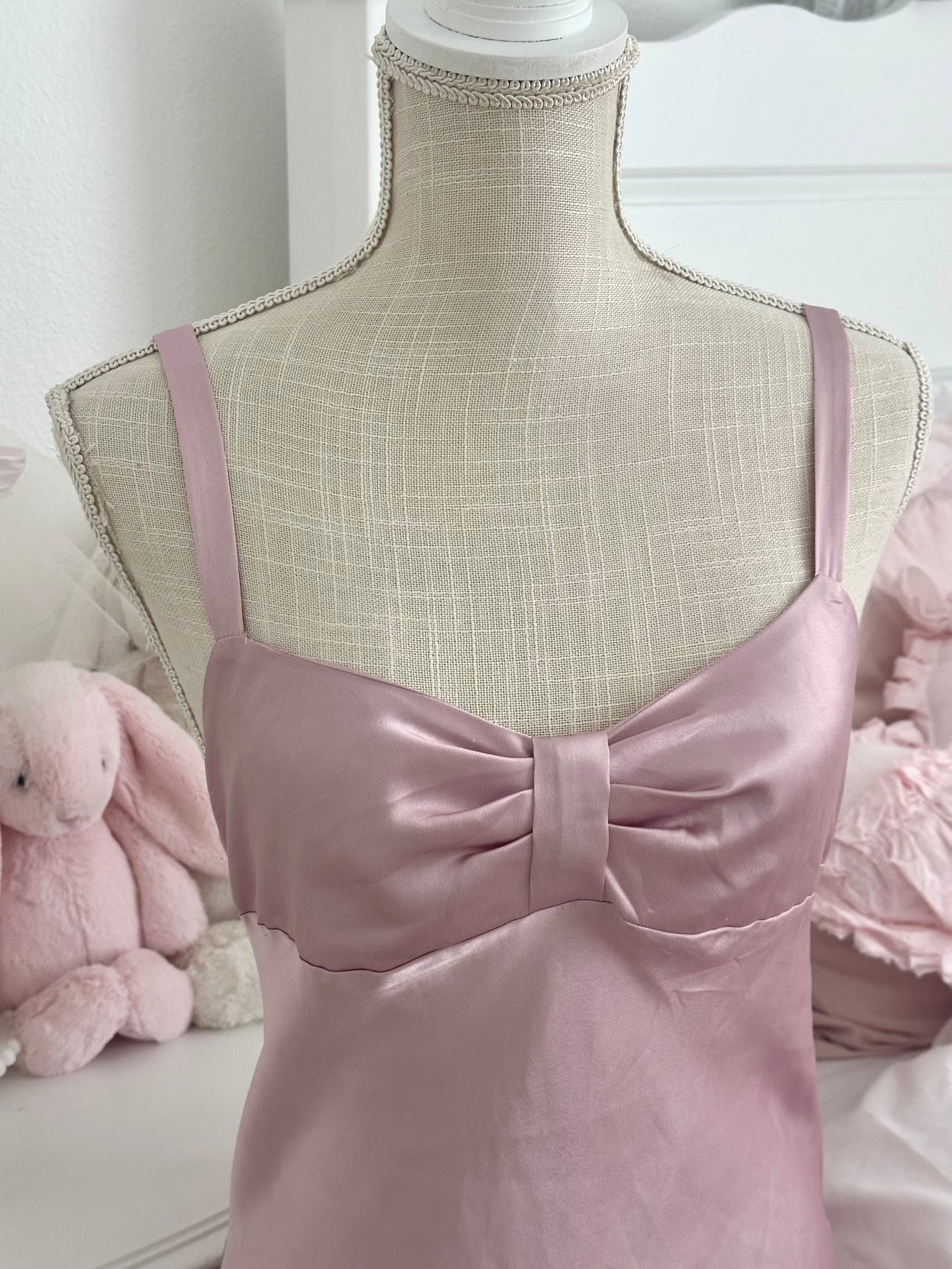 Vintage 2003 Victoria’s Secret Angels Collection Champagne Pink Satin Slip Dress Size: S