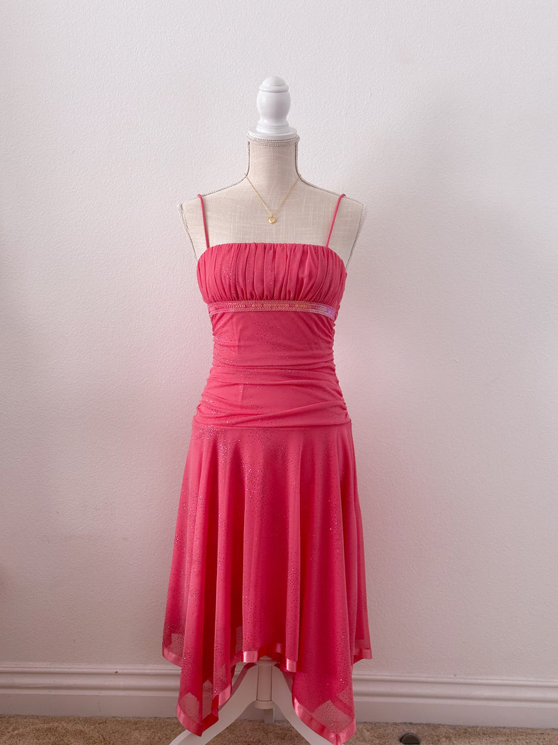 Vintage sparkly pink formal city triangles dress size: M