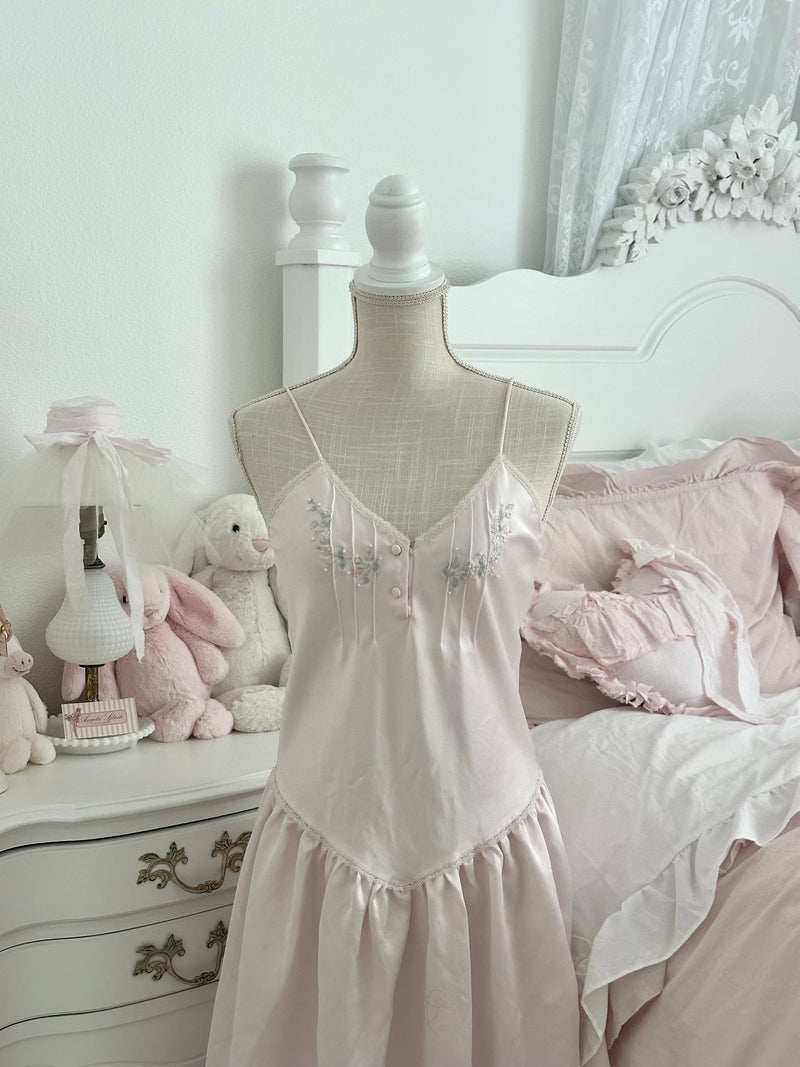 Vintage 1970s Victoria’s Secret Pink Satin Slip Dress Size: S