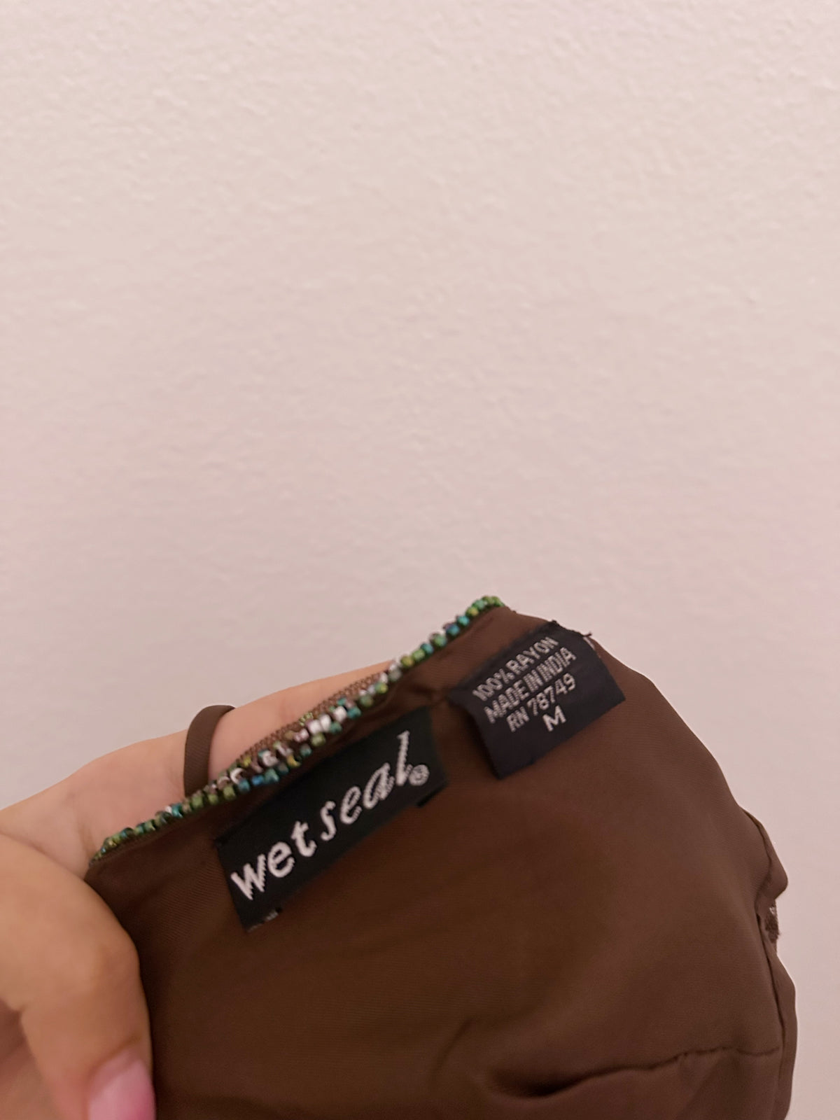 Vintage brown sequin 1990s halter top size: M