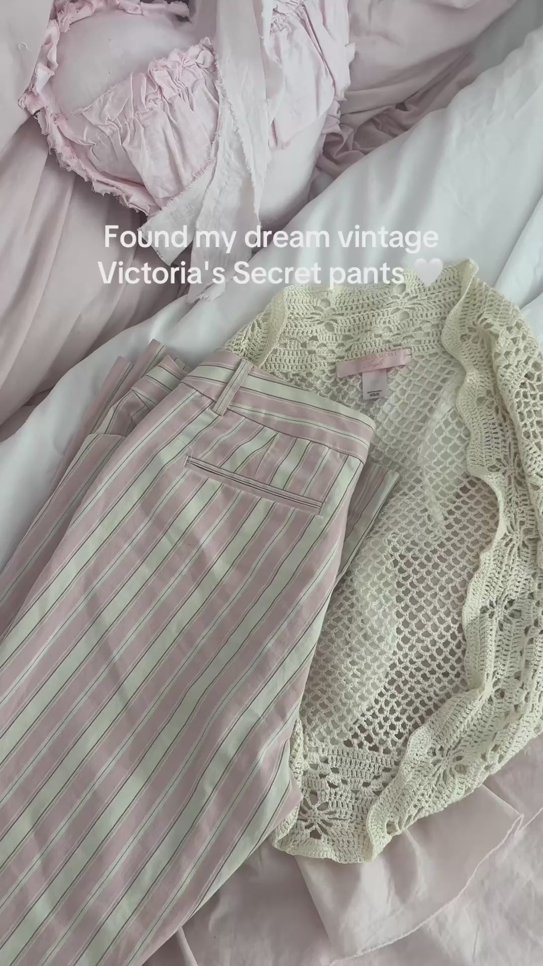 Vintage Victoria’s Secret Pink Striped Pants Size: 6 (Fits XS/S)